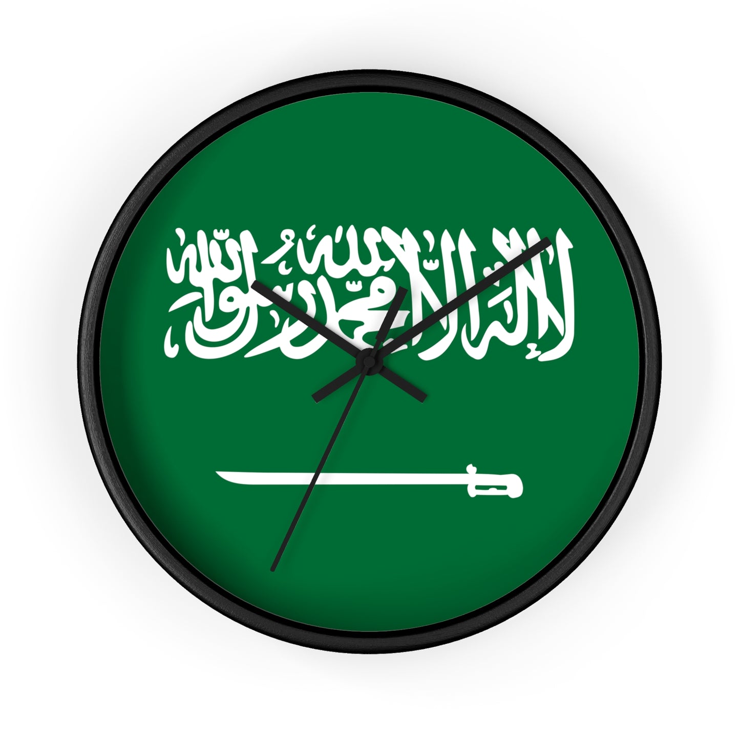 Saudi Arabian Flag Wall Clock - Elegant Timepiece for Home Decor