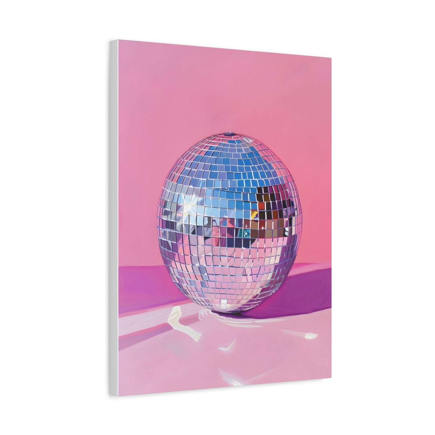 Vibrant Disco Ball Wall Art - Pink Canvas Print for Home Decor