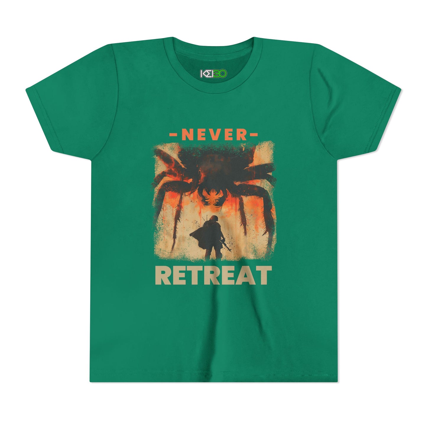 Youth Adventurous Tee - "Never Retreat" Motivational T-shirt for Kids