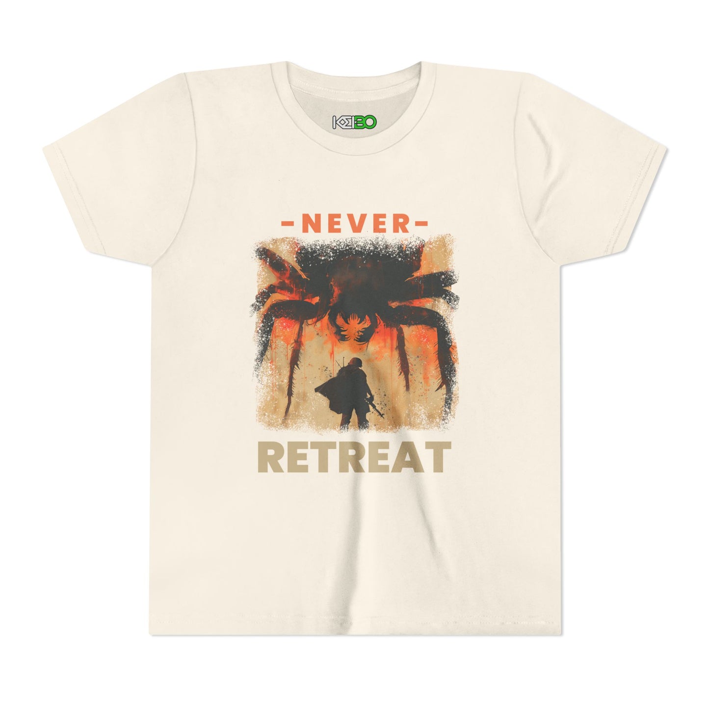 Youth Adventurous Tee - "Never Retreat" Motivational T-shirt for Kids
