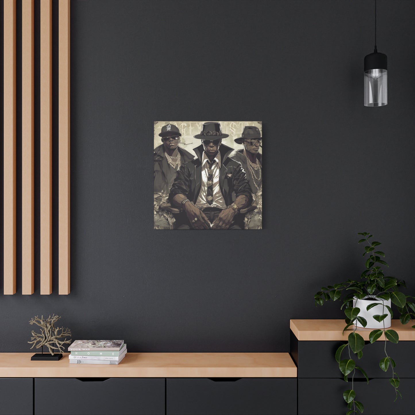 Urban Style Stretched Canvas Art - Gangster Trio