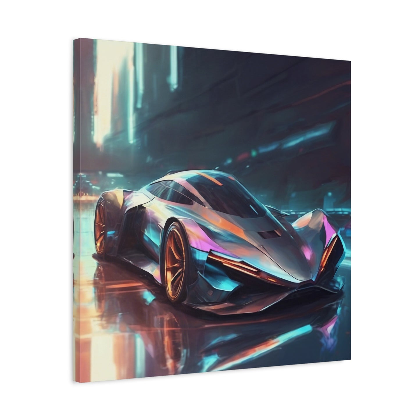 Futuristic Car Matte Canvas Art - 12x12 Inch Wall Decor for Auto Enthusiasts