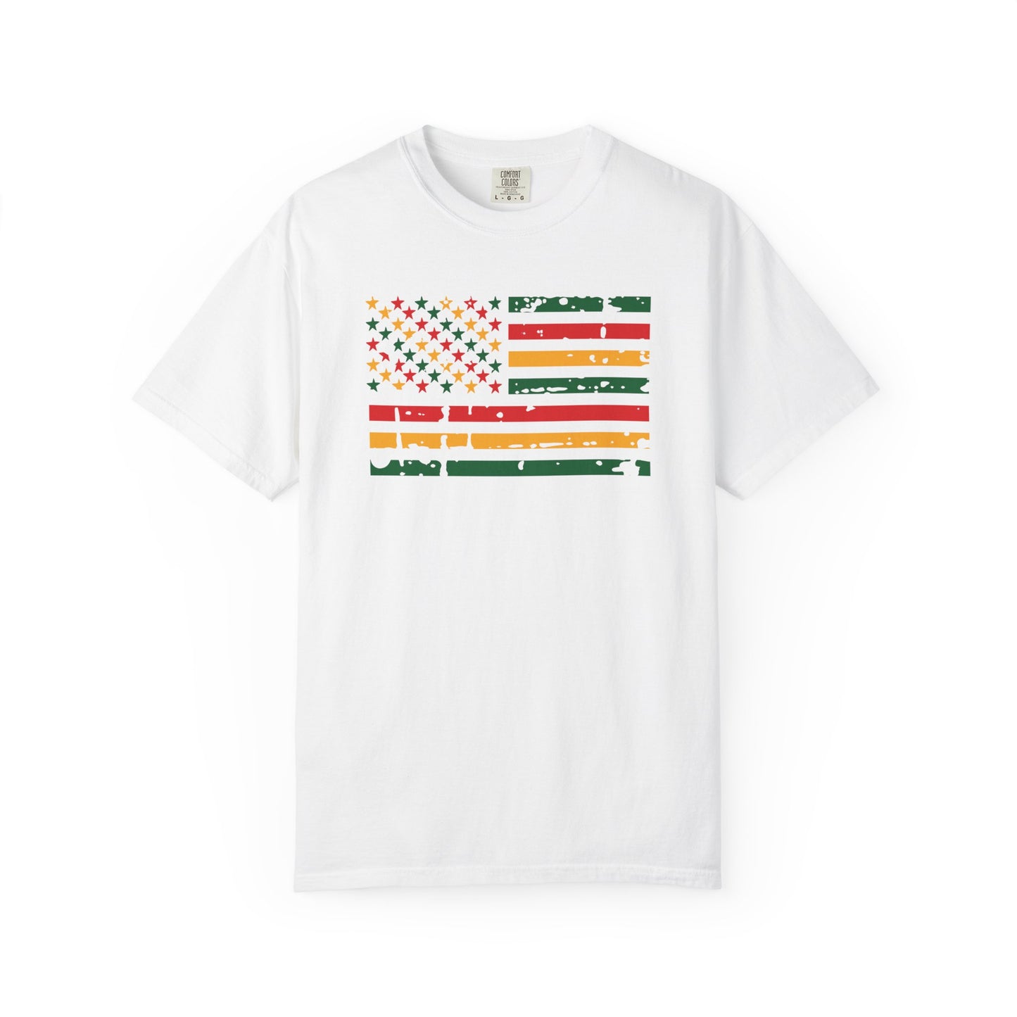 Men T-Shirt Patriotic Juneteenth Vintage Flag