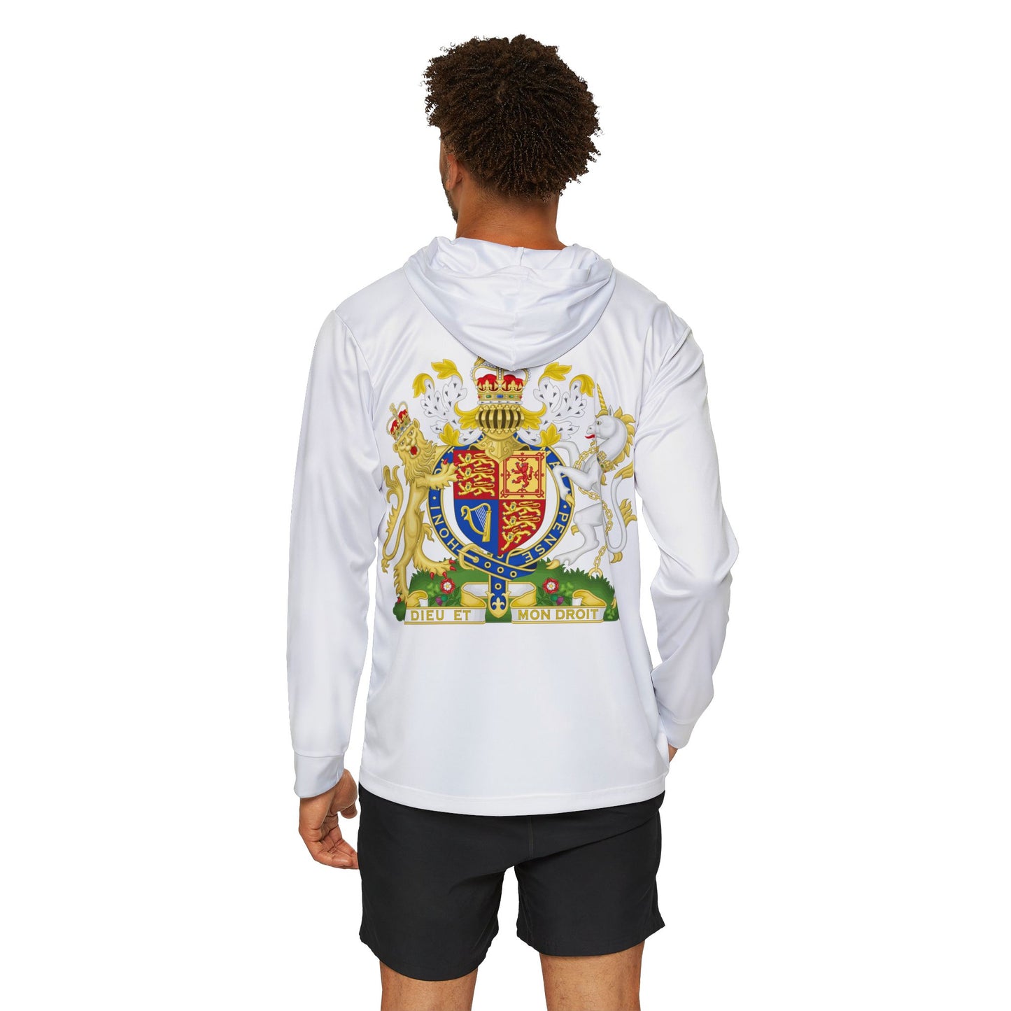 Men's Sports Warmup Hoodie with British Crest - Active Wear for Athletes