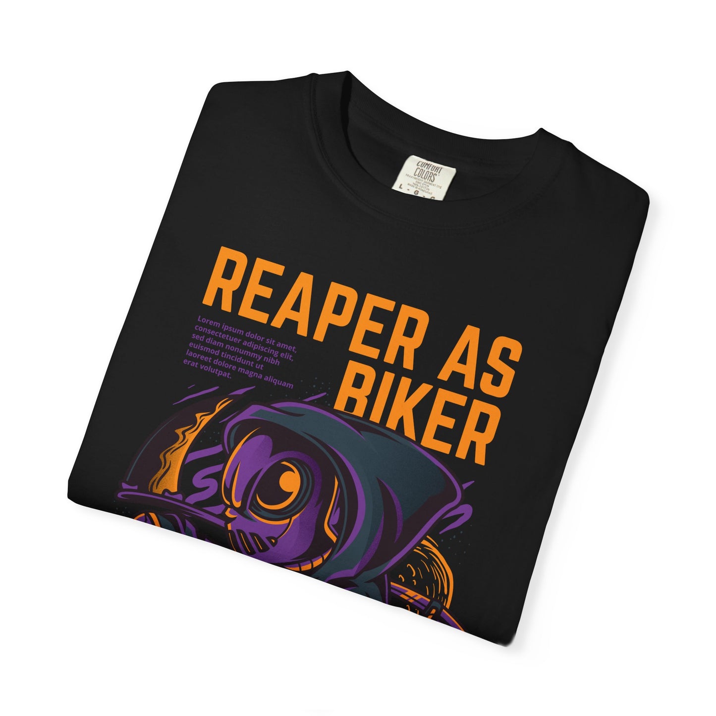 Reaper as Biker Men T-Shirt - Cool Graphic Tee for Bikers and Goth Enthusiasts