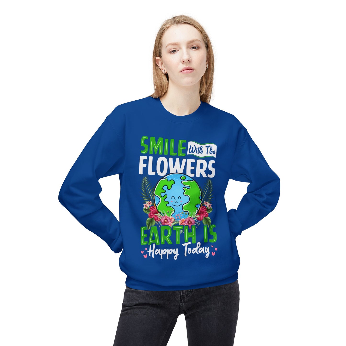 Women's Fleece Sweatshirt Flowers Floral Graphic for Positive Vibes