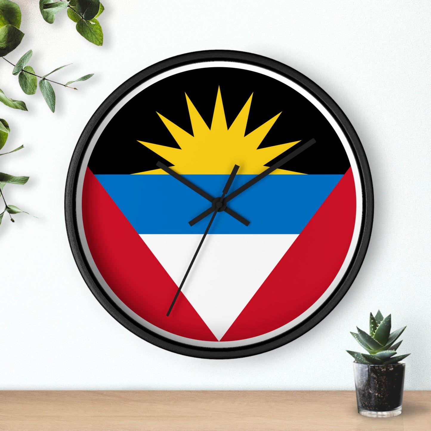 Antiguan Flag Wall Clock - Vibrant Timepiece for Home Decor