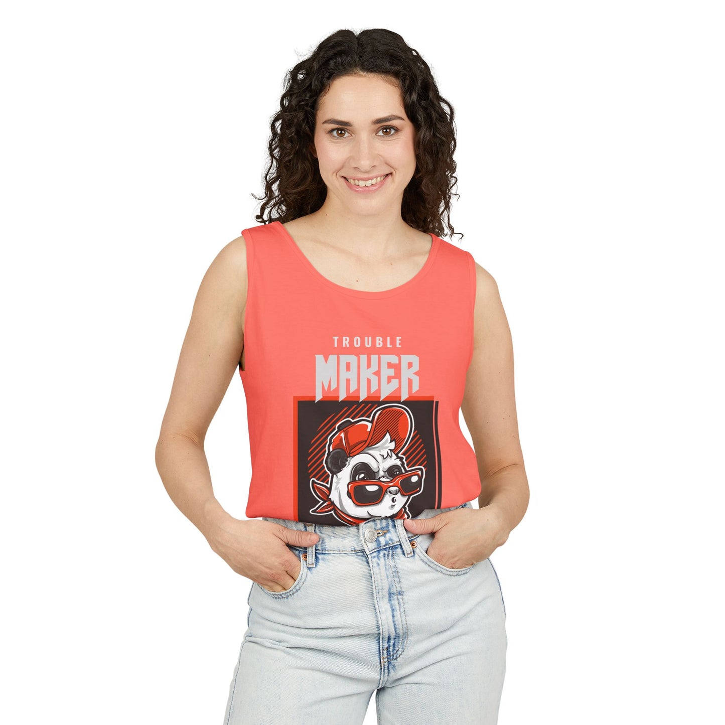 Men's Tank Top Cool Panda Trouble Maker Playful & Casual Summer Wear
