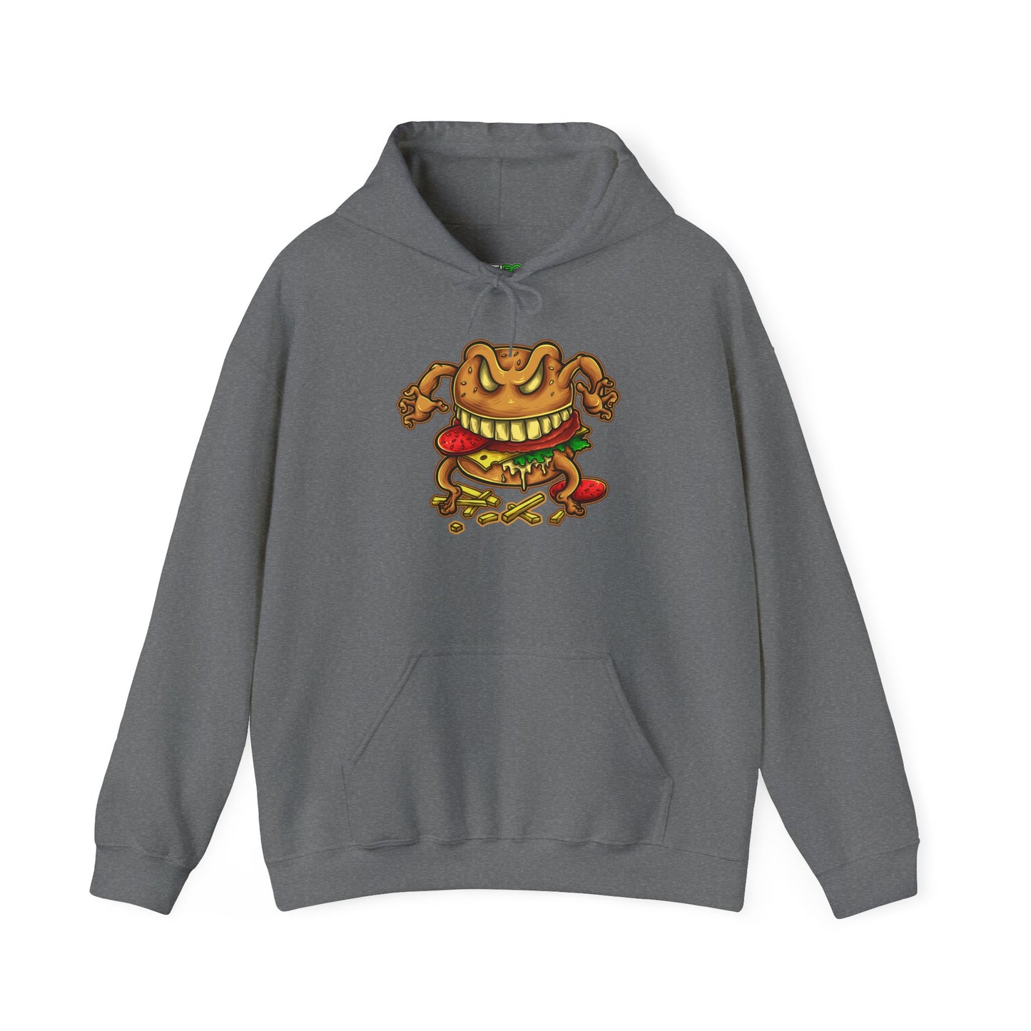 Men's Hooded Sweatshirt with Hilarious Foodie Burger Design