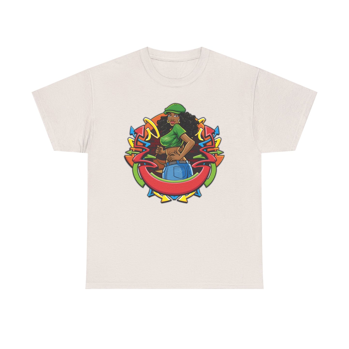 Funky Graphic Unisex Heavy Cotton Tee - Bold Art Design for Casual Style
