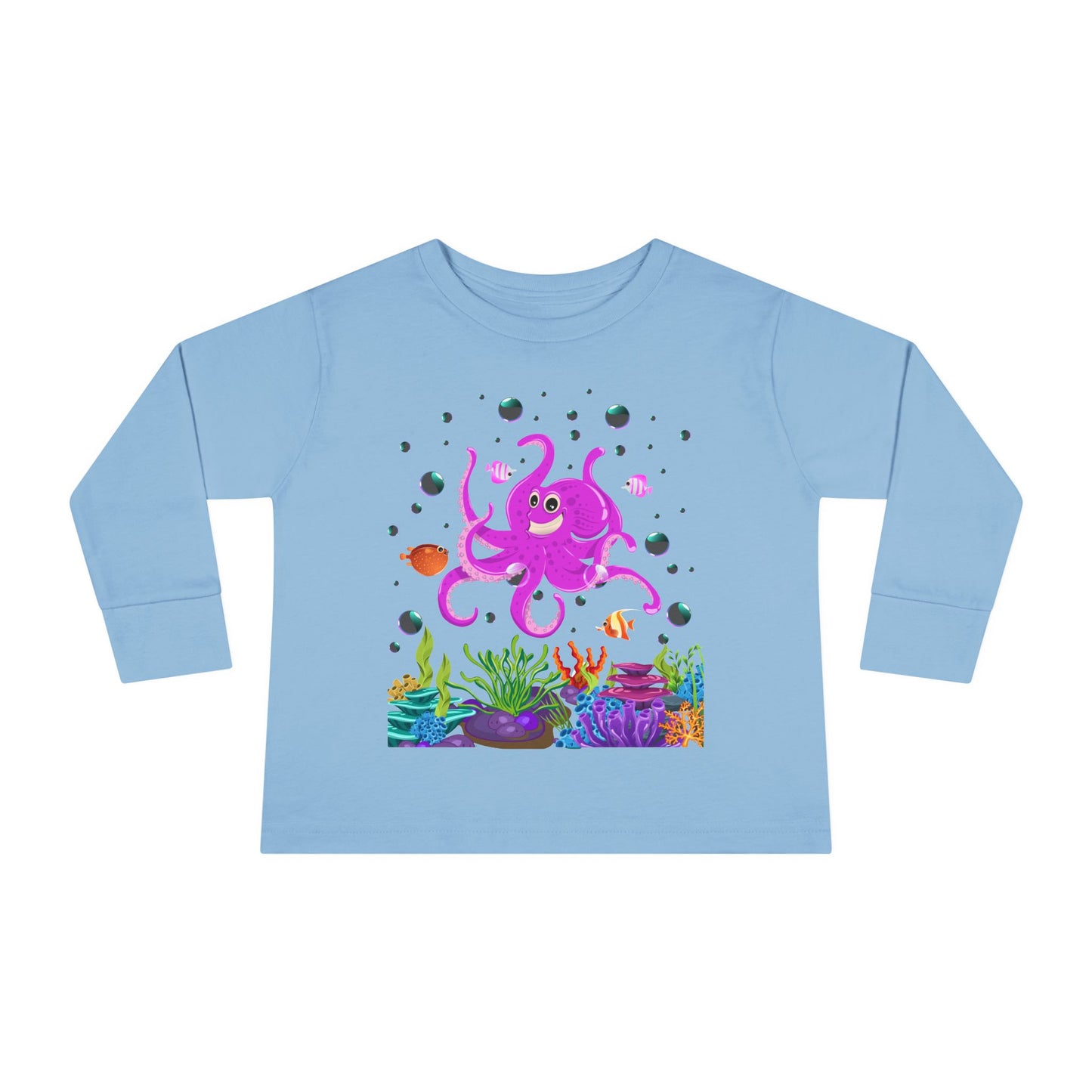Toddler Long Sleeve Tee Colorful Jellyfish Fun Under the Sea Shirt for Kids