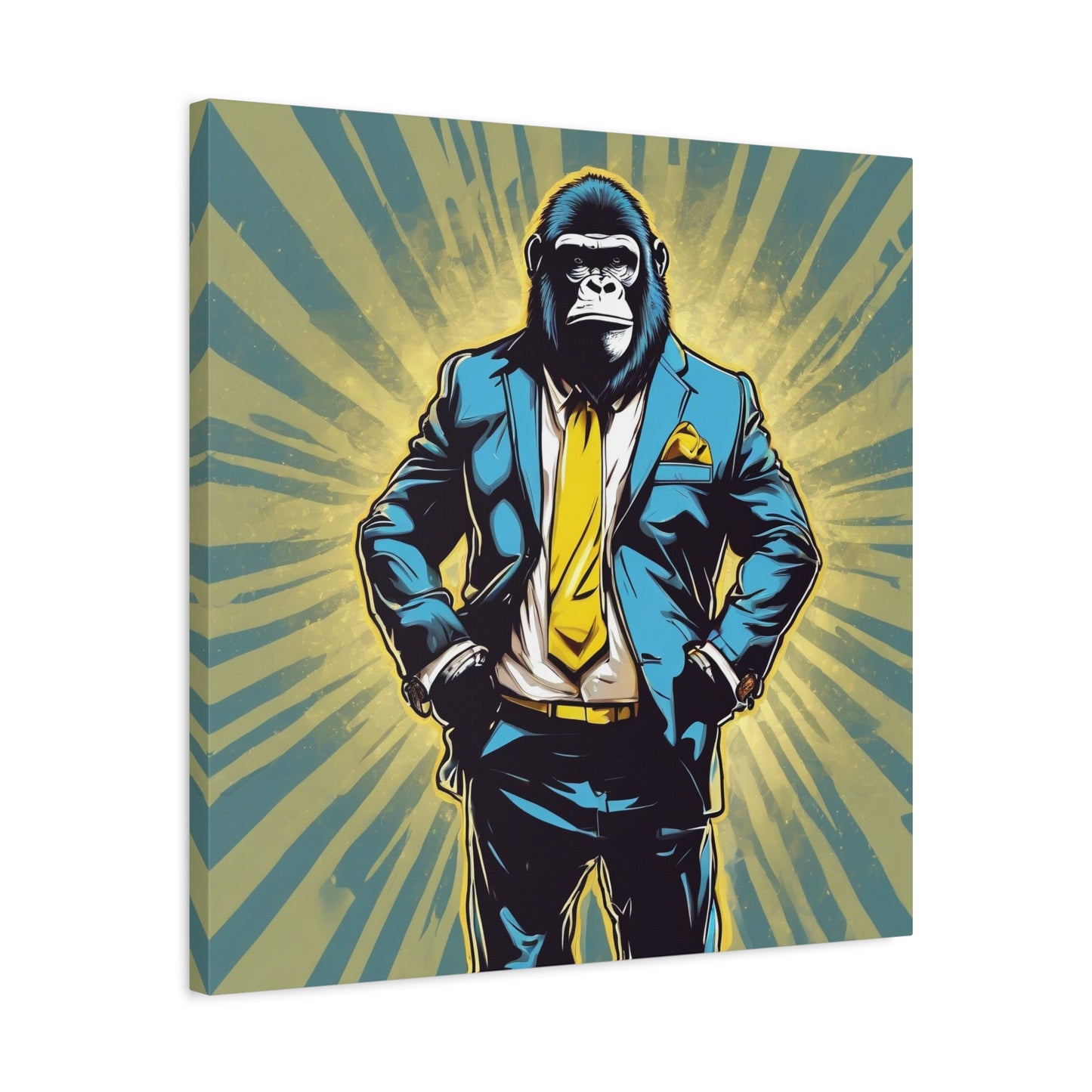 Stylish Gorilla Wall Art - Matte Canvas Print for Office Decor
