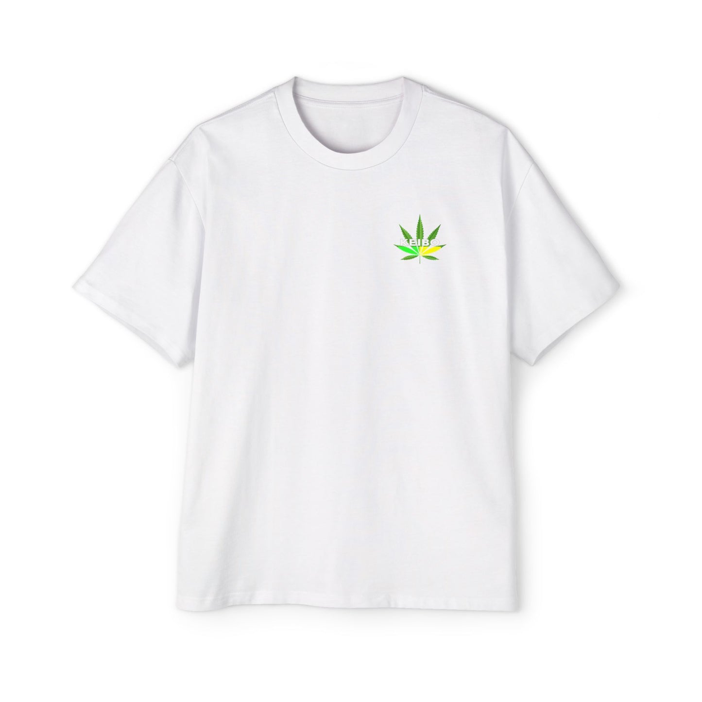 Men's Heavy Oversized Tee - KEIBO Cannabis Leaf Graphic Shirt
