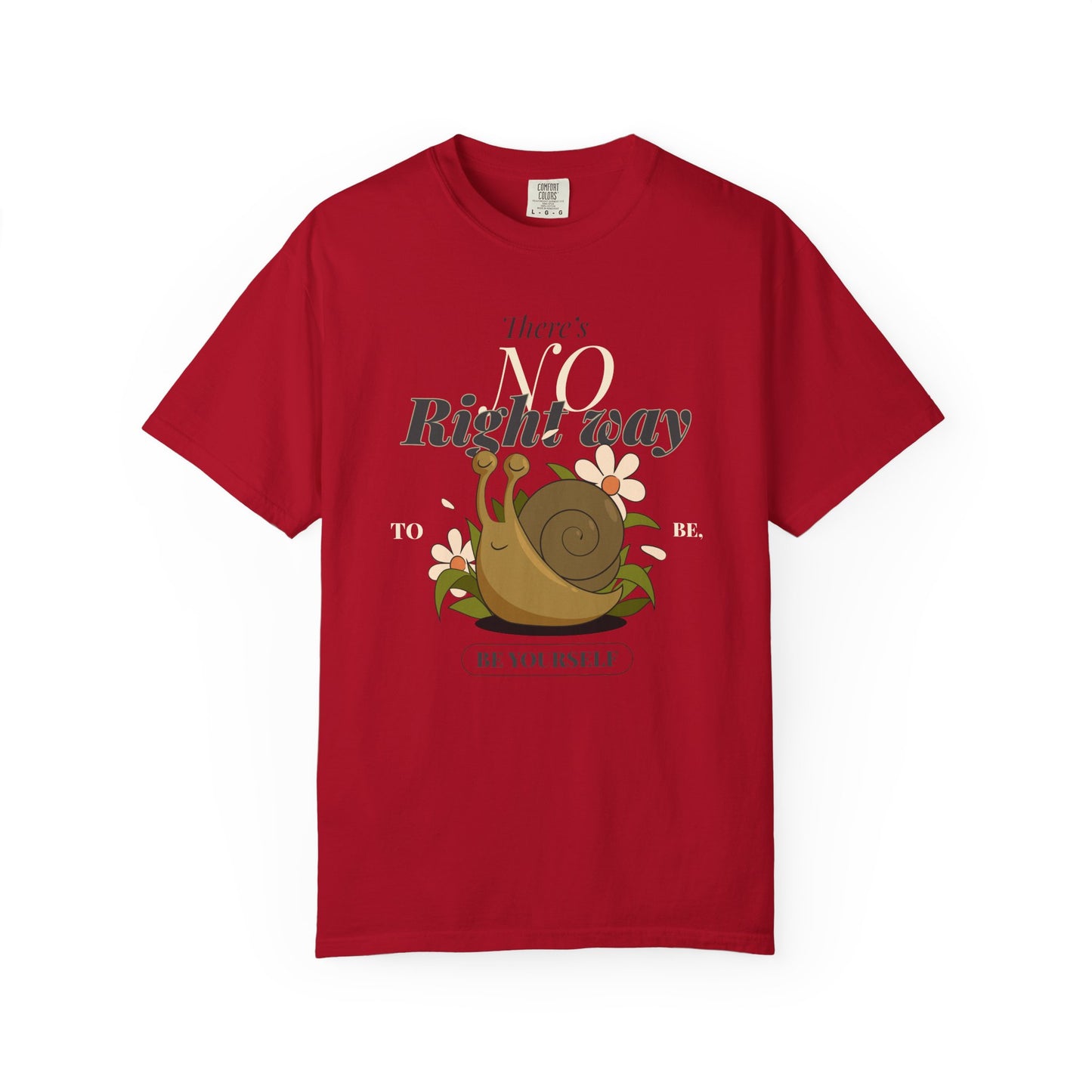 Inspirational Unisex Snail T-Shirt - "There's No Right Way to Be Yourself"