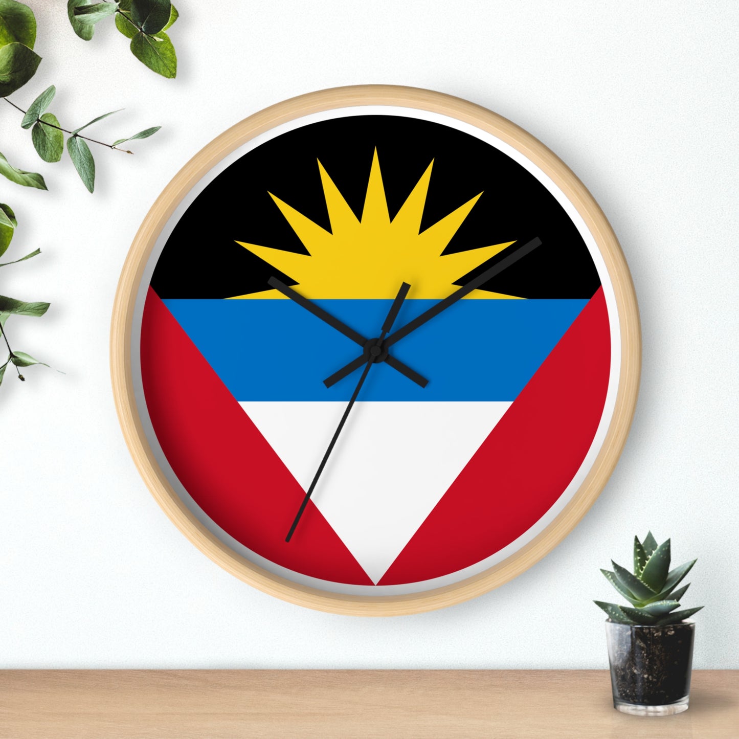 Antiguan Flag Wall Clock - Vibrant Timepiece for Home Decor