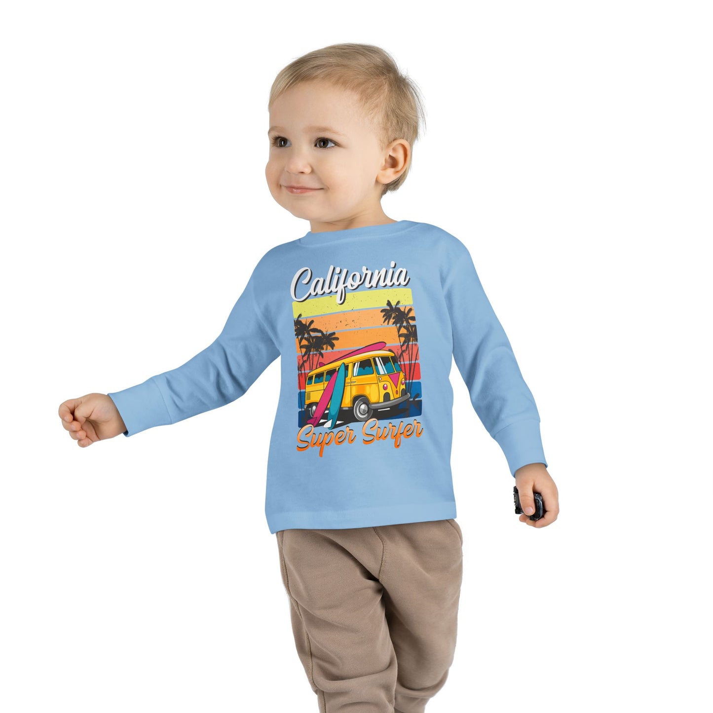 Toddler Long Sleeve Tee California Super Surfer Fun Beach Vibes