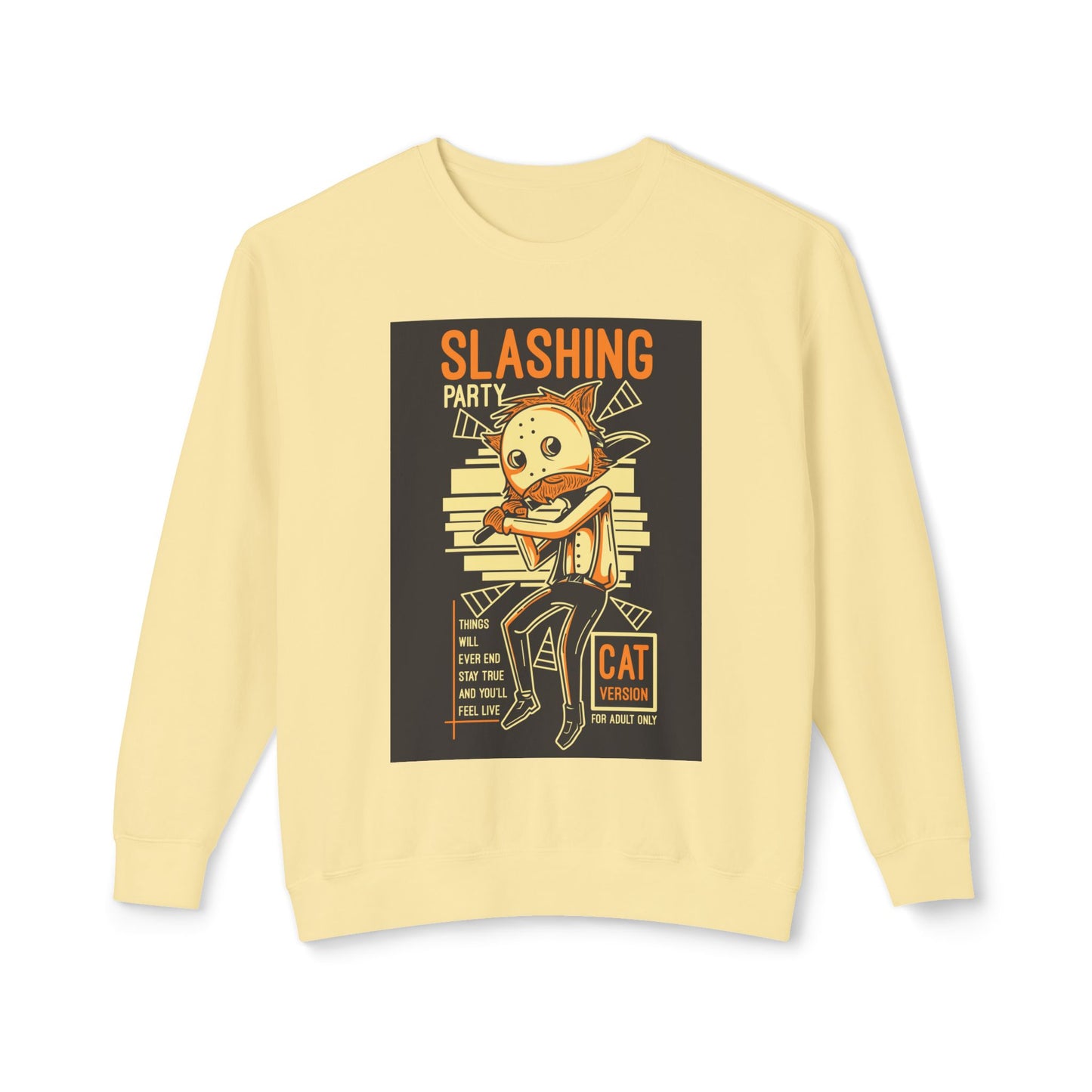 Unisex Slashing Party Cat Sweatshirt - Fun Graphic for Cat Lovers