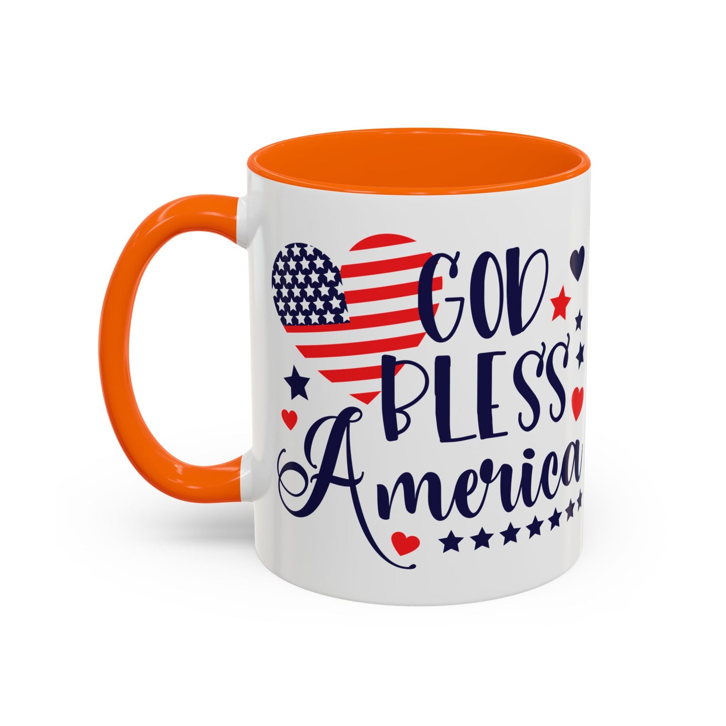 Patriotic Accent Coffee Mug - 'God Bless America'