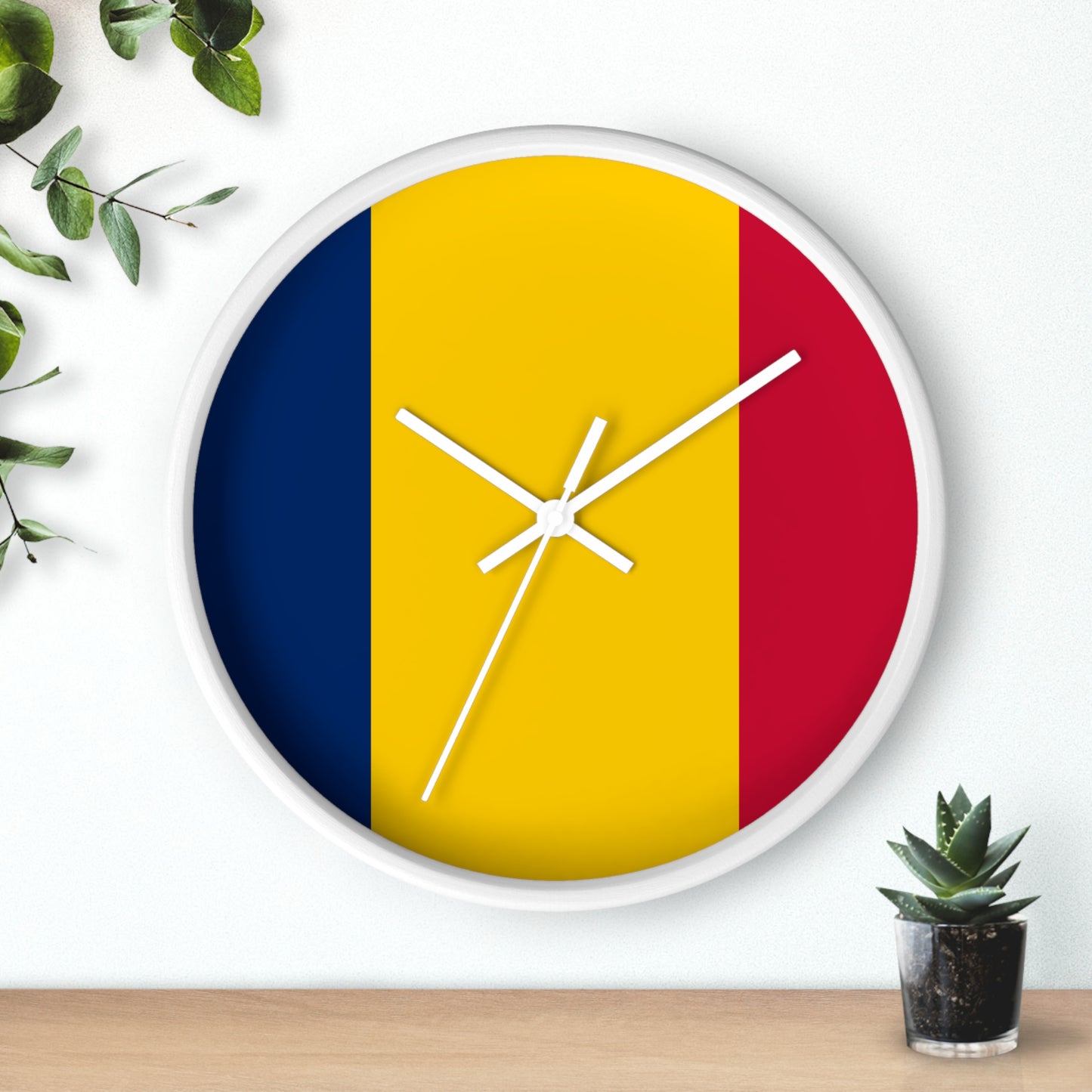 Romanians' Pride Wall Clock - Bold Yellow, Blue, Red Design