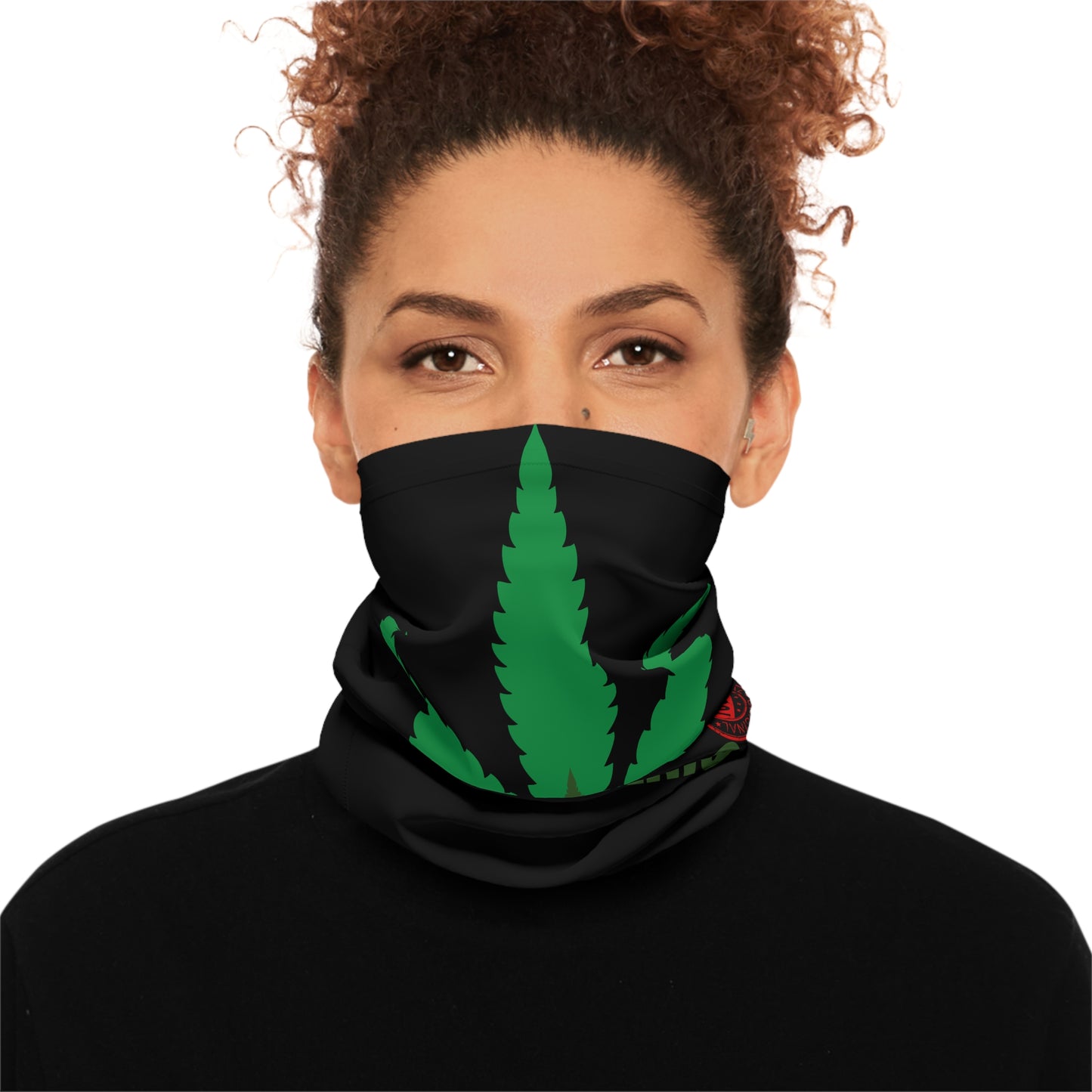 Organic Cannabis Leaf Neck Gaiter Eco-Friendly Face Mask
