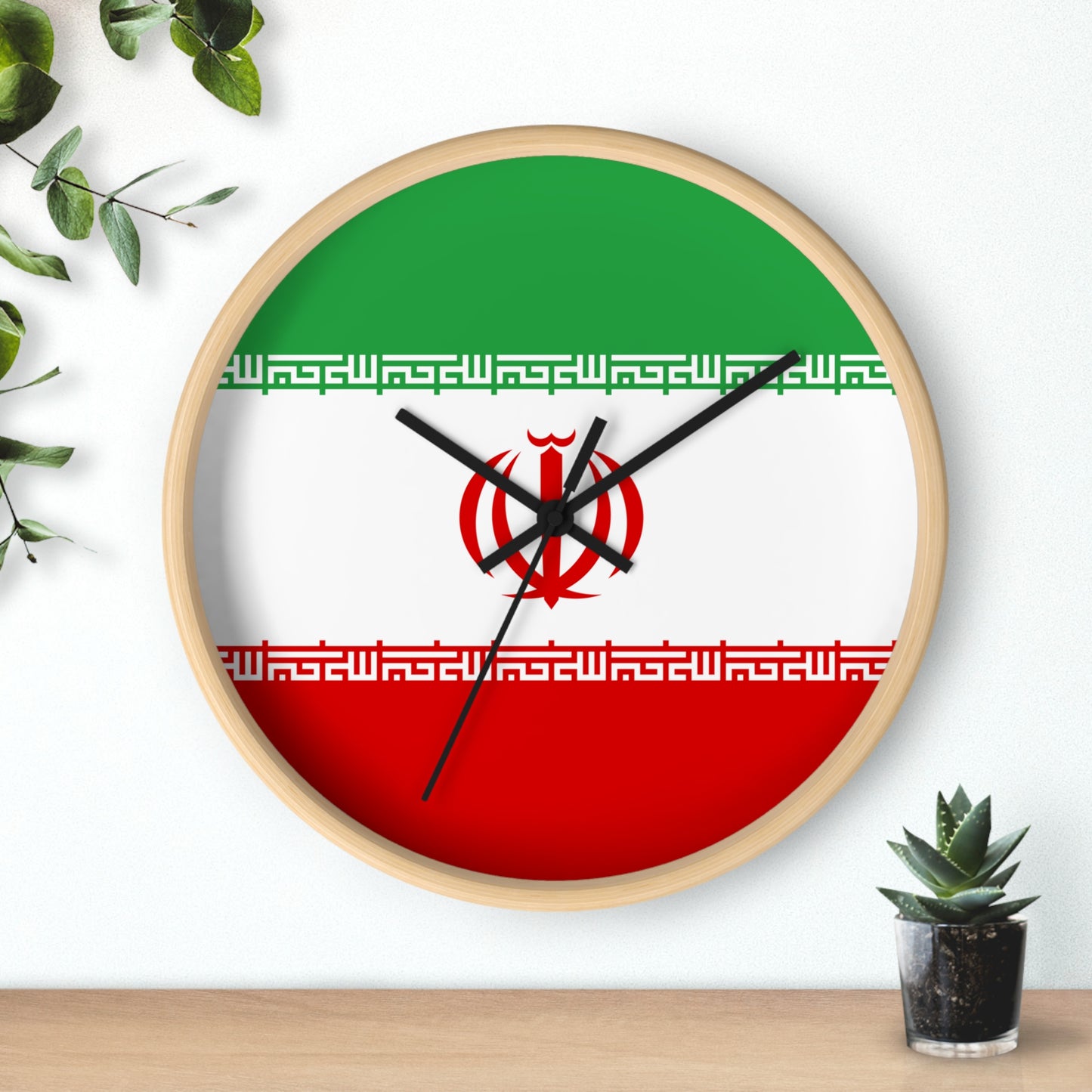 Patriotic Iran Wall Clock - Stylish Home Decor for National Pride