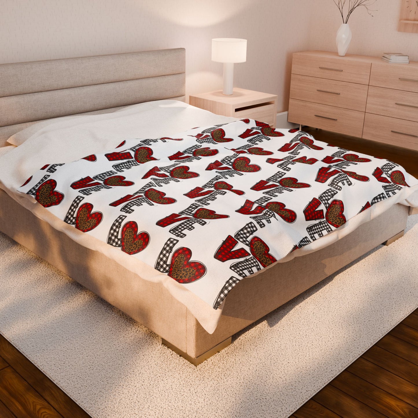 Valentine Love Plush Blanket for Comfort & Gifting
