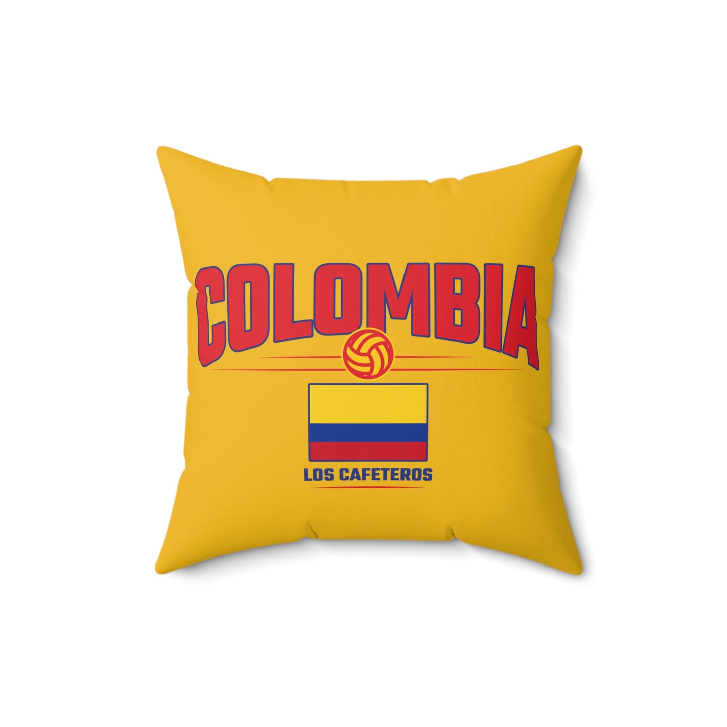 Colombia Soccer Fan Pillow Support Los Cafeteros Vibrant Yellow Cushion