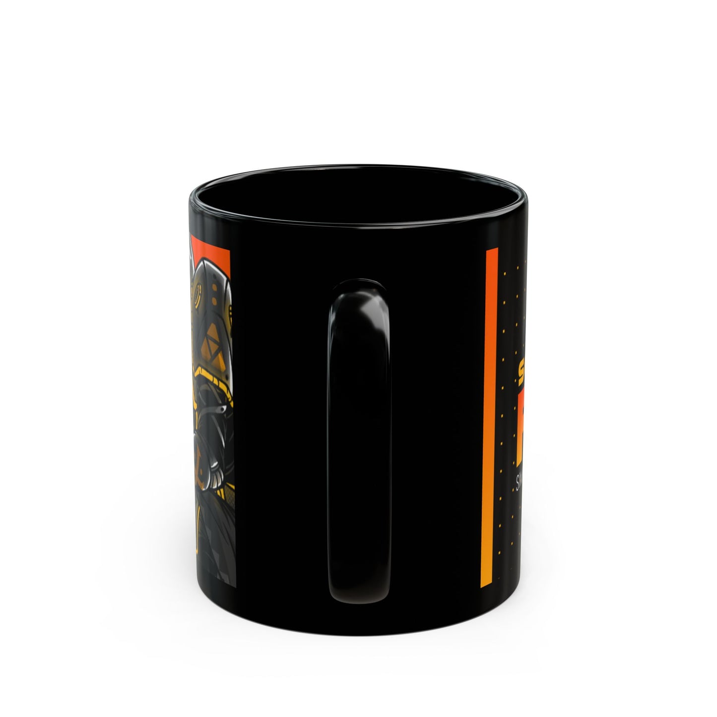 Cyberpunk Warrior-Themed Gaming Black Mug - Perfect for Gamers