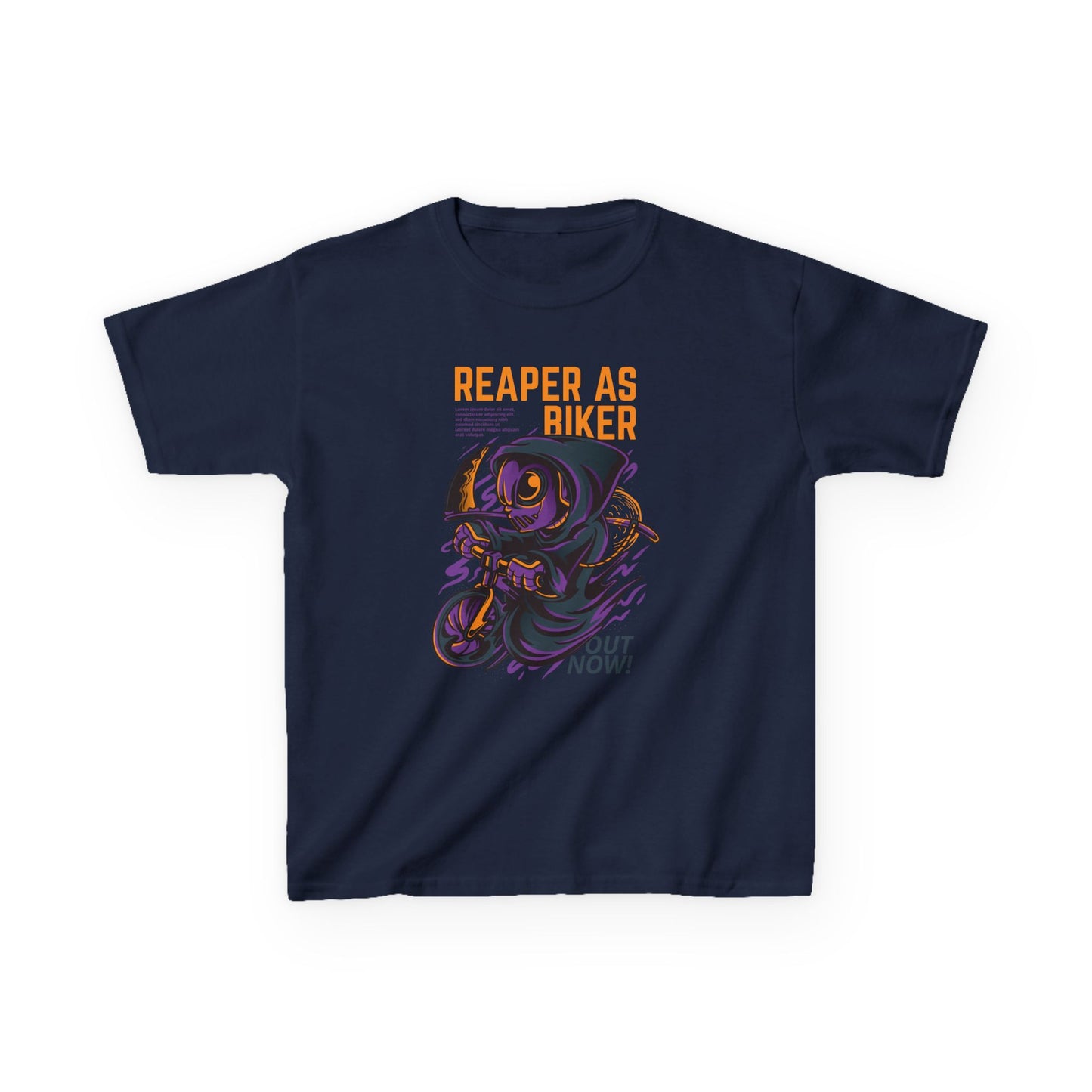 Kids Reaper Biker Graphic Tee - Fun and Playful T-Shirt