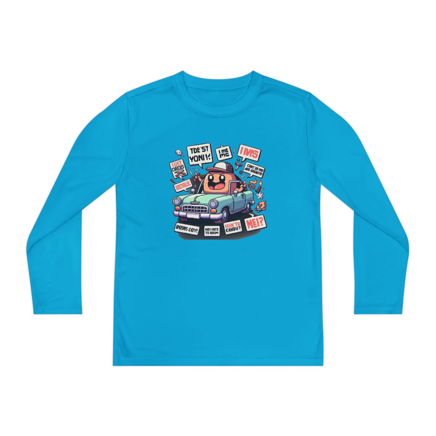 Youth Long Sleeve Tee – Fun Car Design for Kids, Perfect for Everyday