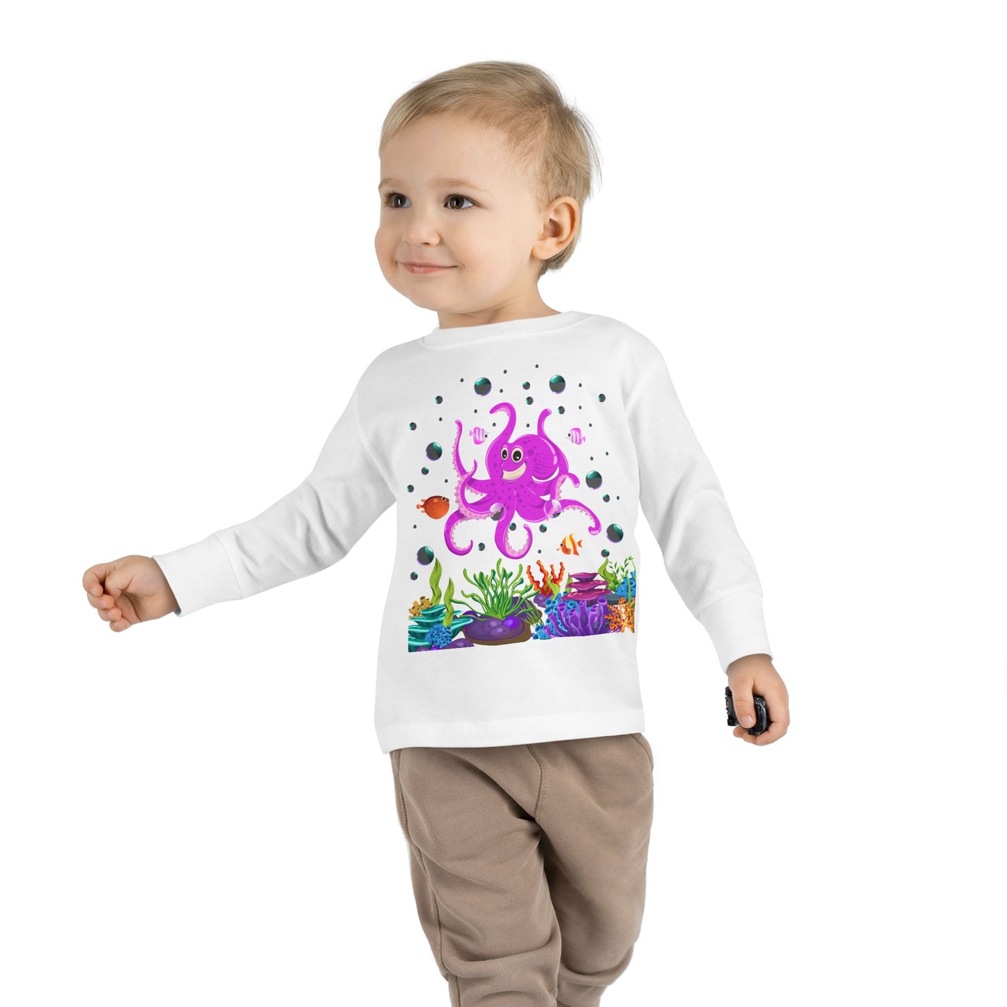 Toddler Long Sleeve Tee Colorful Jellyfish Fun Under the Sea Shirt for Kids