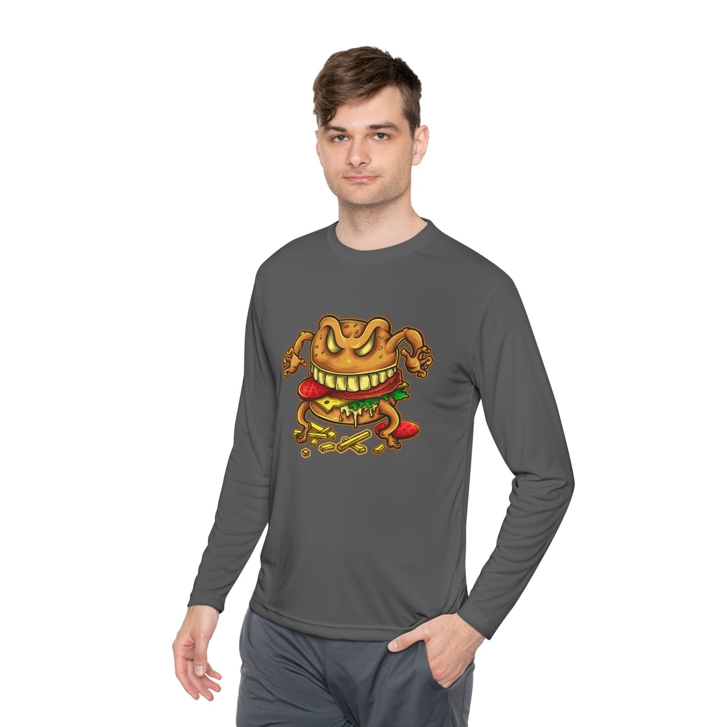 Men's Funny Burger Frog Long Sleeve Tee