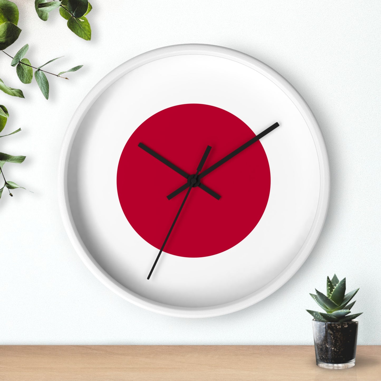 Minimalist Japanese Flag Wall Clock - Modern Decor for Home or Office
