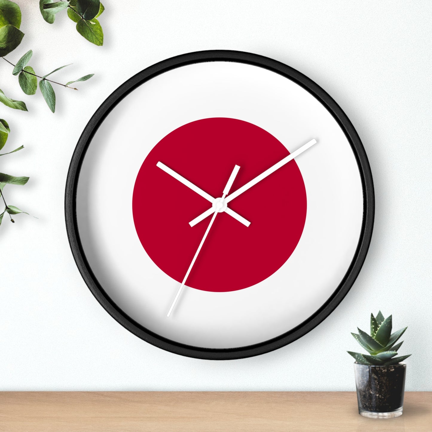 Minimalist Japanese Flag Wall Clock - Modern Decor for Home or Office