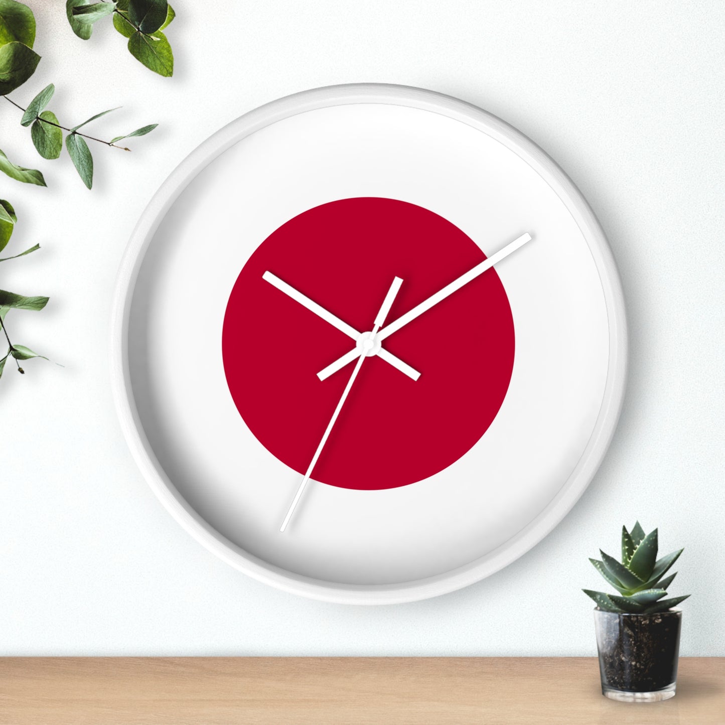 Minimalist Japanese Flag Wall Clock - Modern Decor for Home or Office