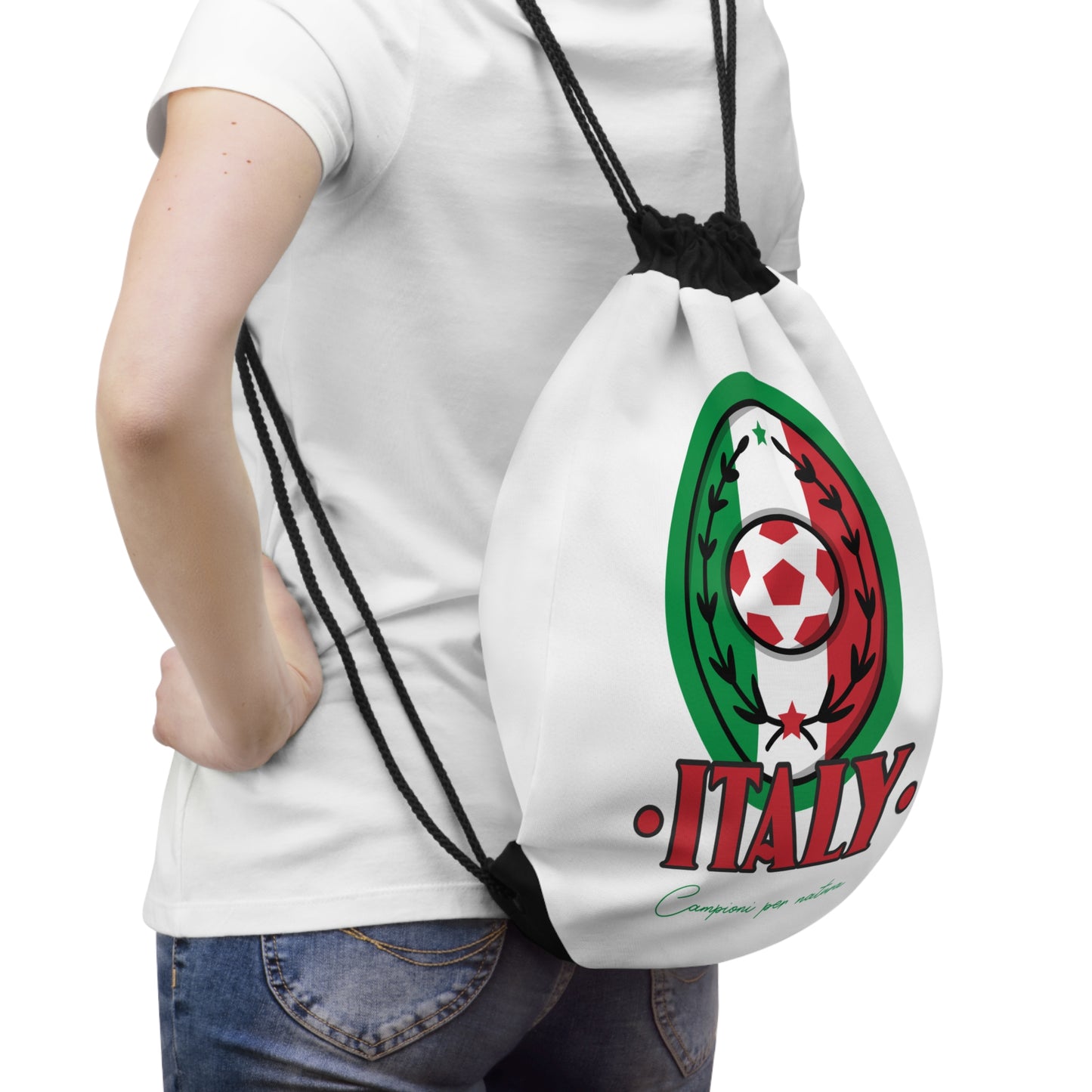 Italy Soccer Drawstring Bag Flag Design for Sport Lovers