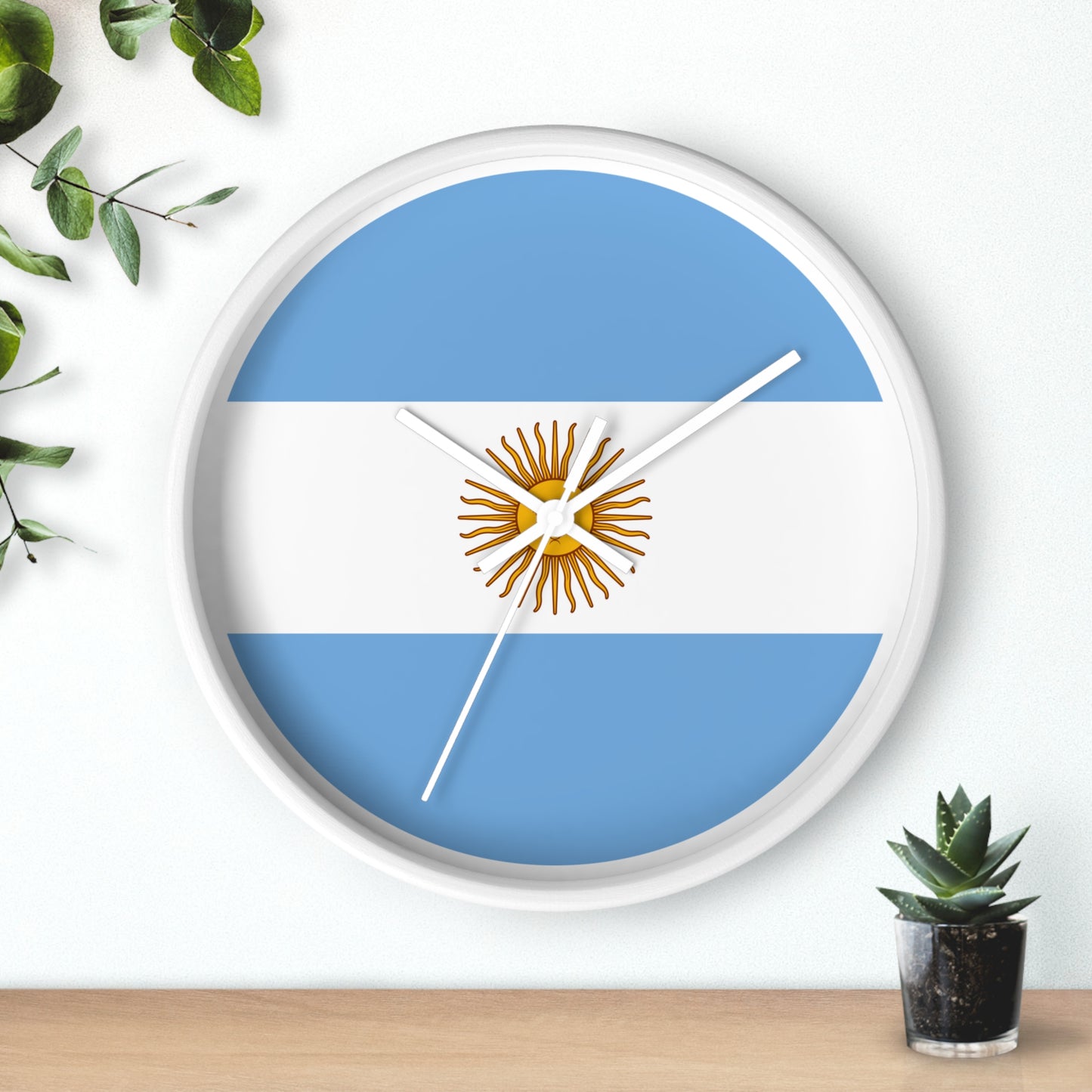 Argentina Flag Wall Clock - Stylish Timepiece for Home Décor
