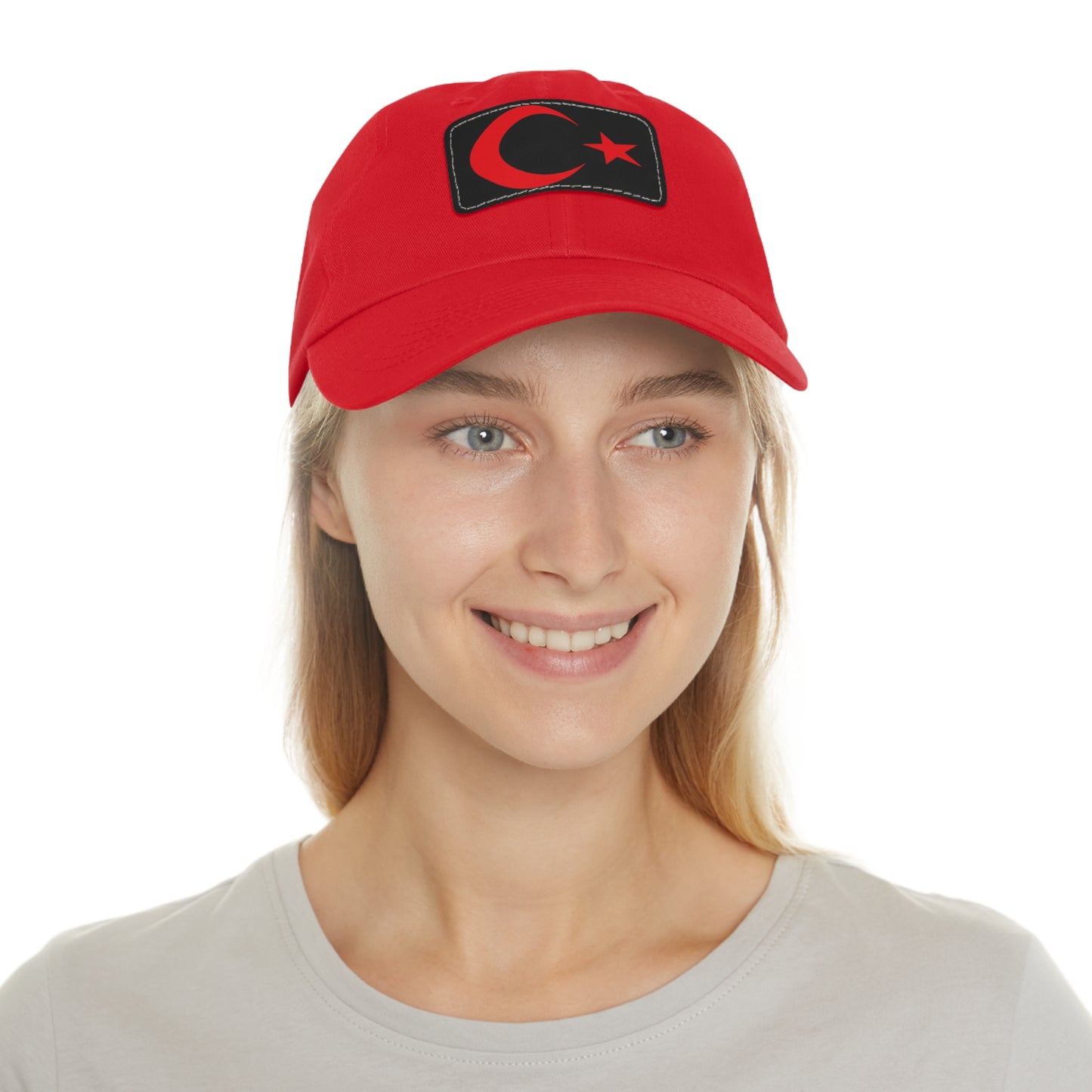 Stylish Dad Hat with Turkish Flag Leather Patch