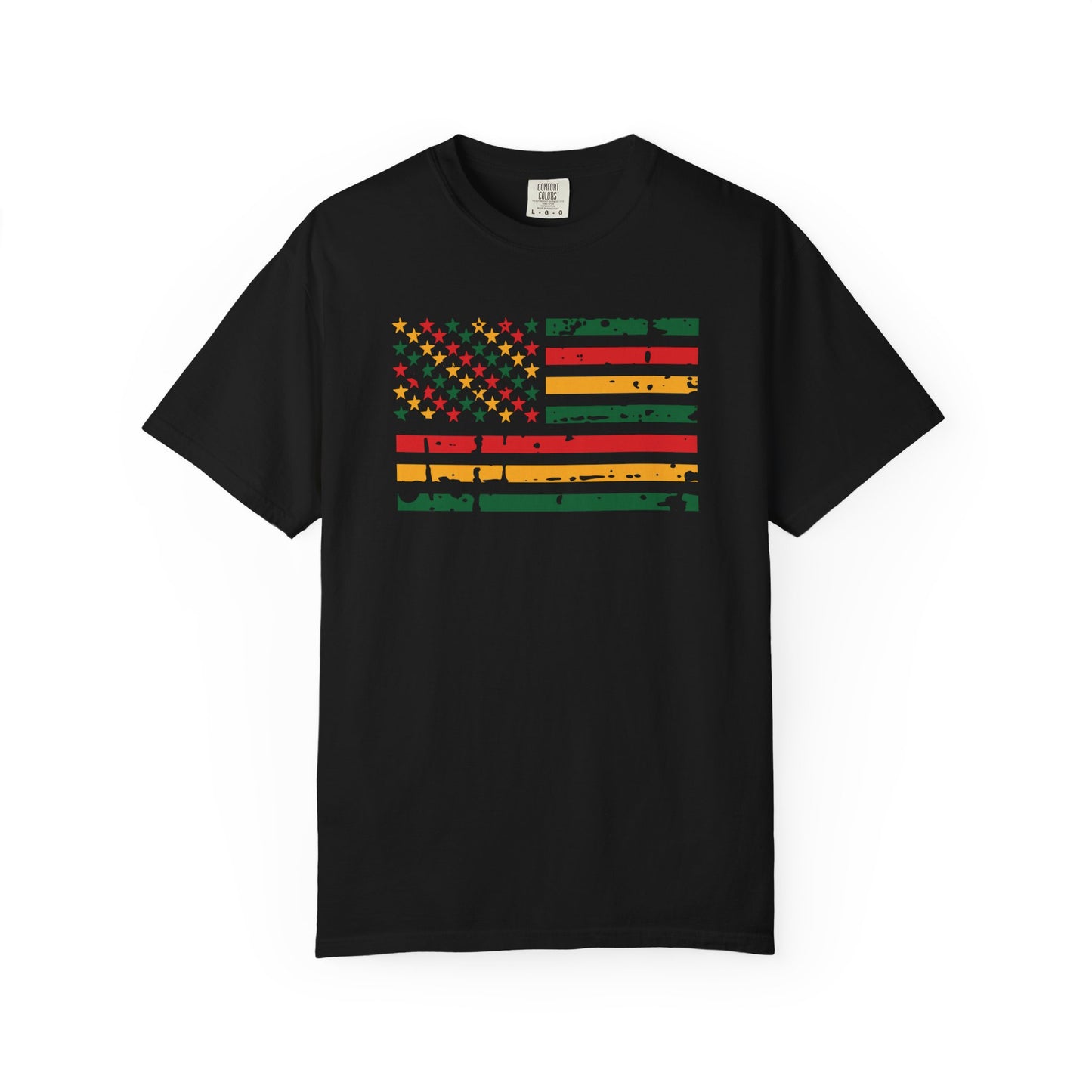 Men T-Shirt Patriotic Juneteenth Vintage Flag