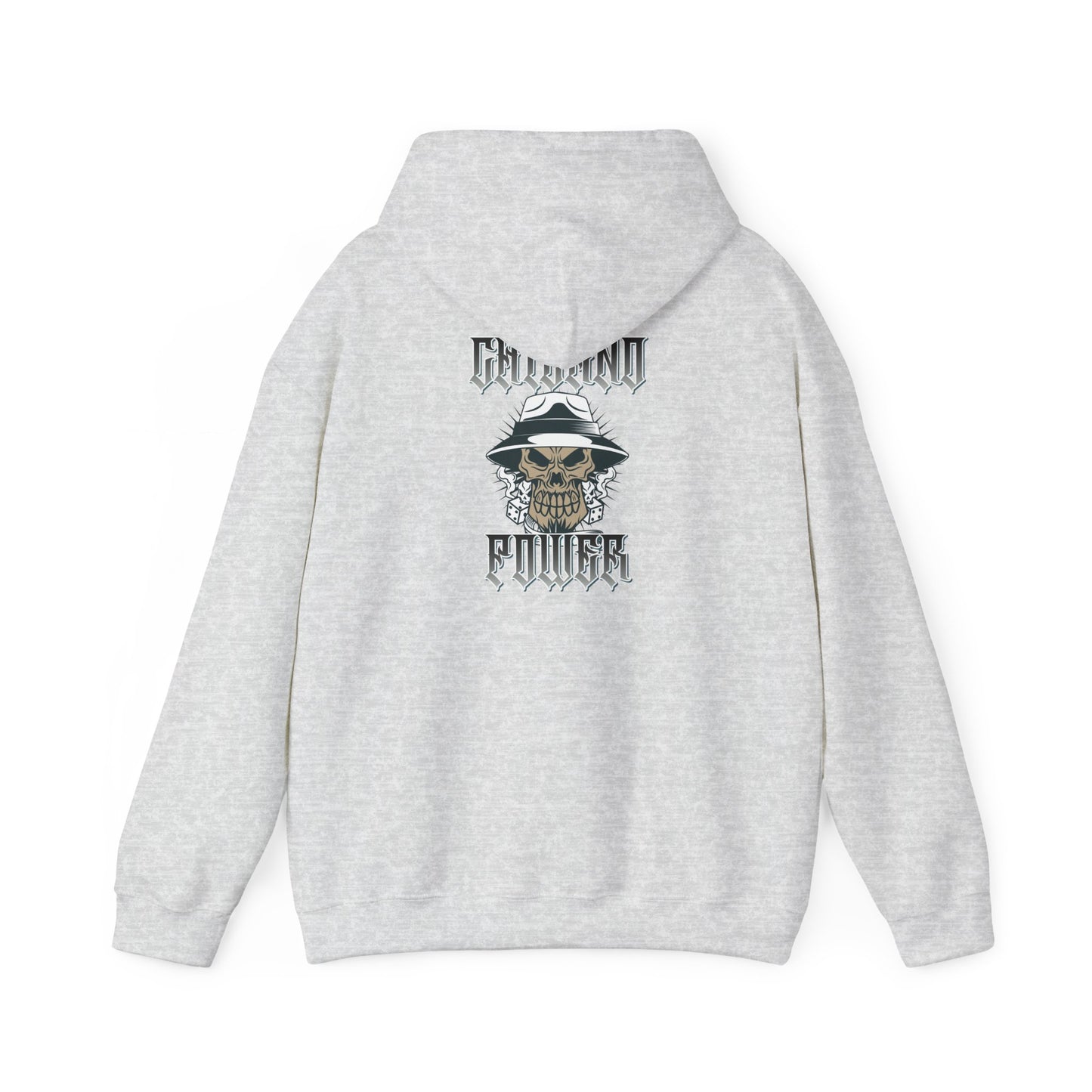 Men's Hooded Sweatshirt Chicano Power Skull Design