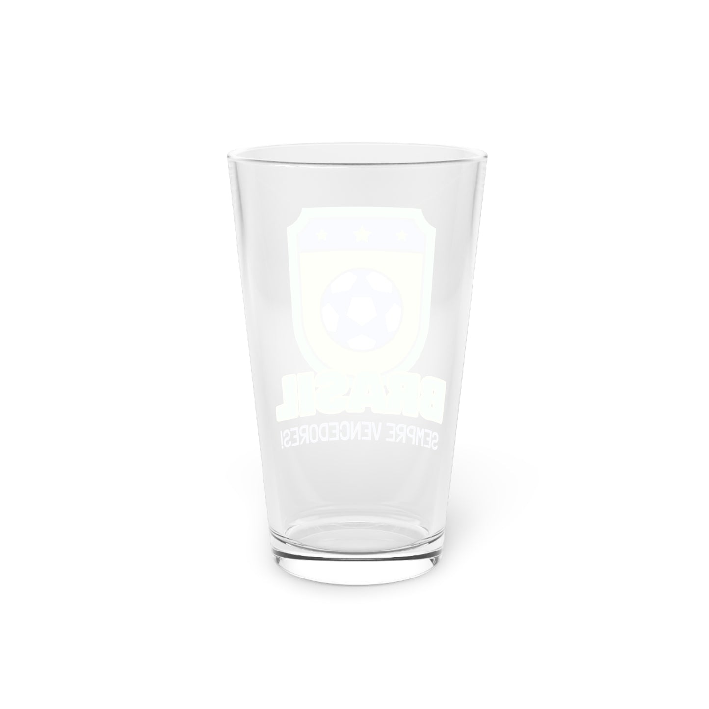 Brasil Soccer Pint Glass 16oz Perfect for Game Day Celebrations