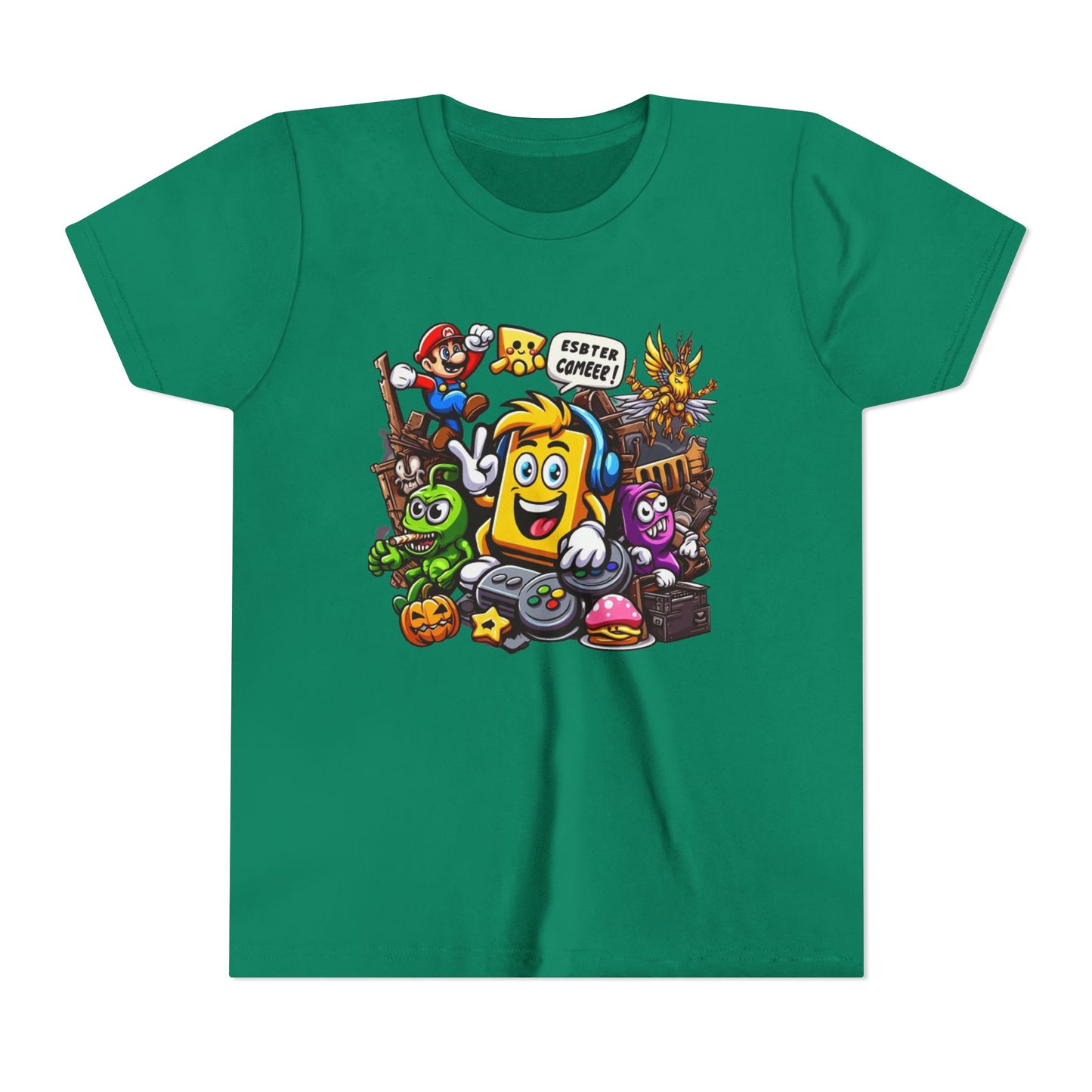 Retro Gamer Youth Short Sleeve Tee – Fun Gaming Characters & Humor