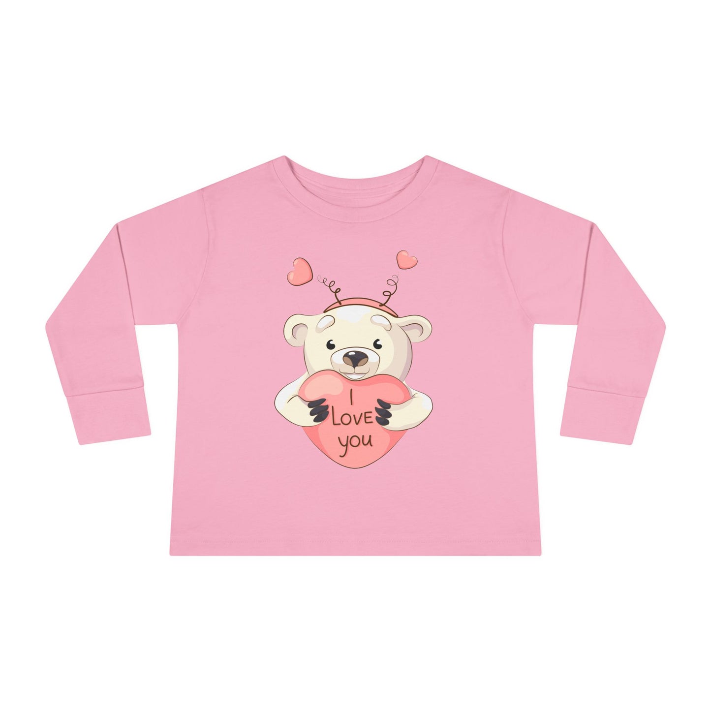 Toddler Long Sleeve Tee Cute Bear Love You