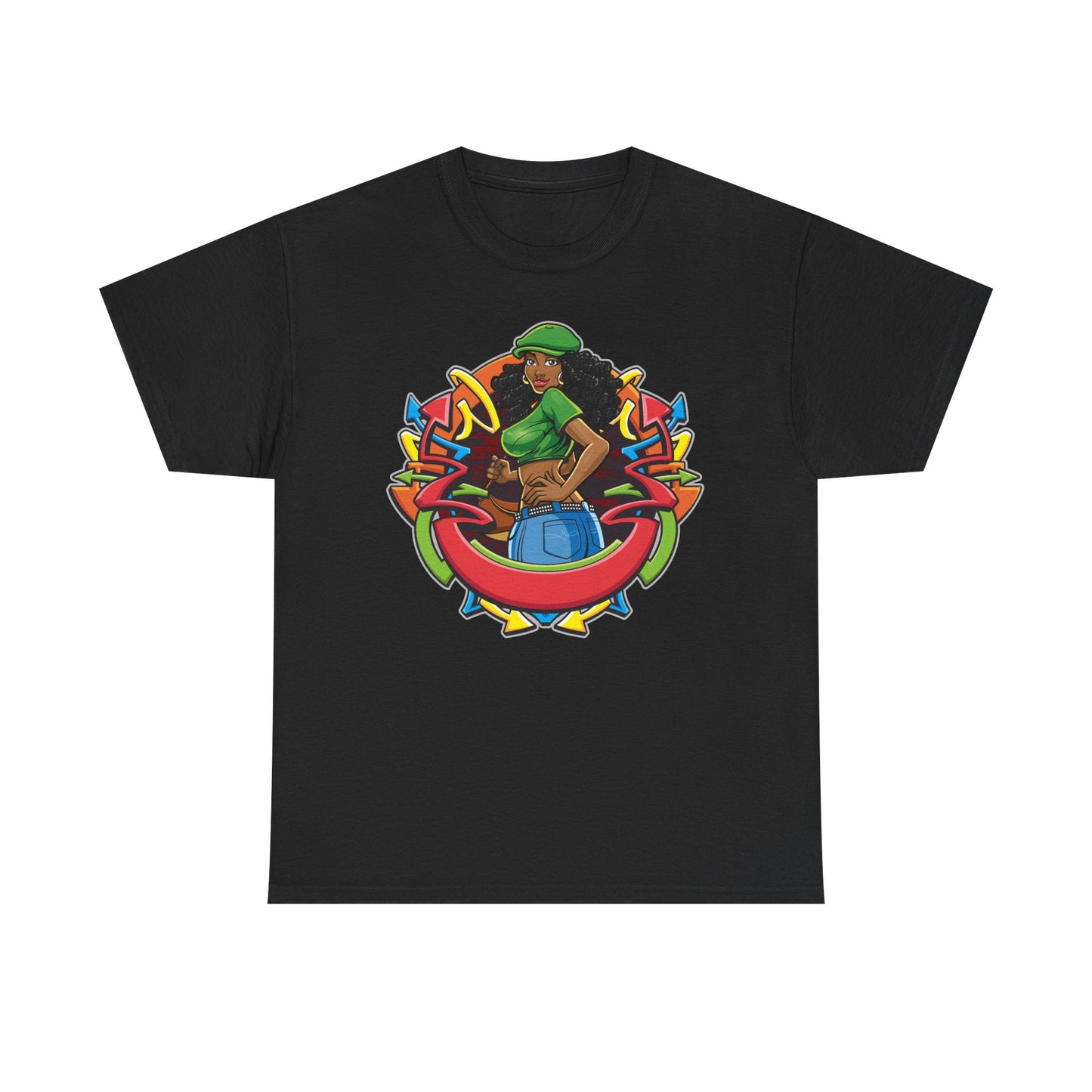 Funky Graphic Unisex Heavy Cotton Tee - Bold Art Design for Casual Style