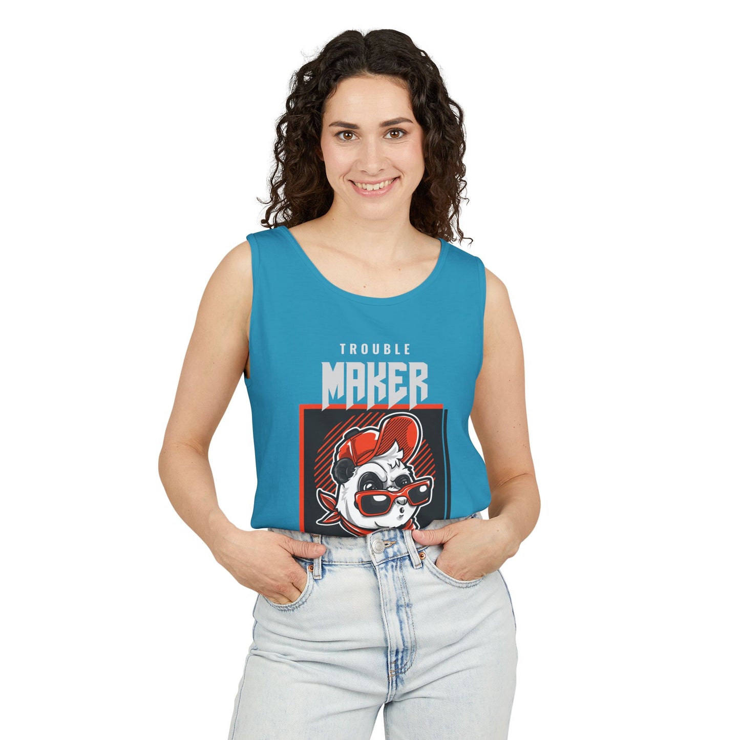Men's Tank Top Cool Panda Trouble Maker Playful & Casual Summer Wear