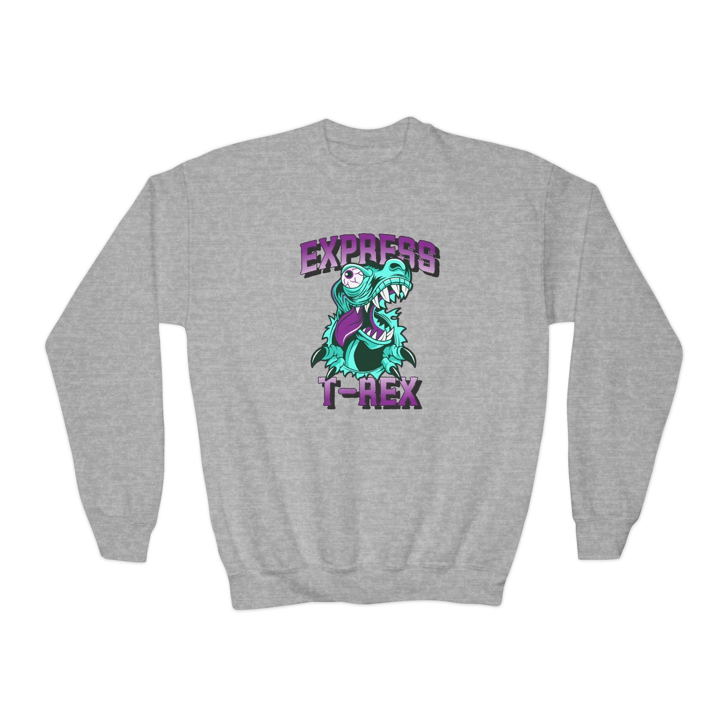 Youth Sweatshirt for Boy Express T-Rex - Fun Dinosaur Graphic