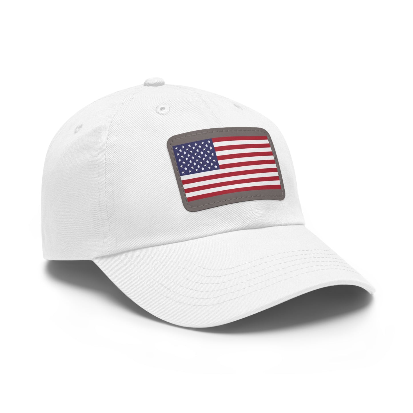 Patriotic Dad Hat with American Flag Leather Patch