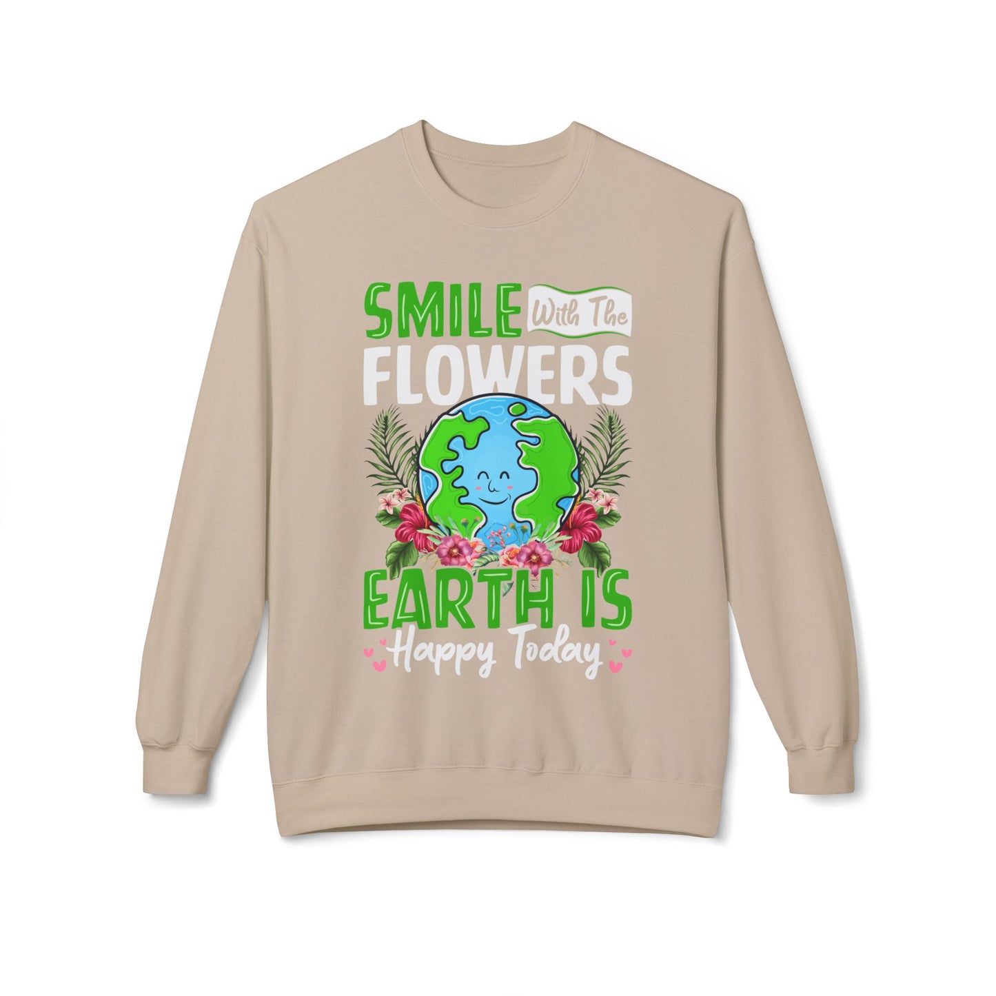 Women's Fleece Sweatshirt Flowers Floral Graphic for Positive Vibes