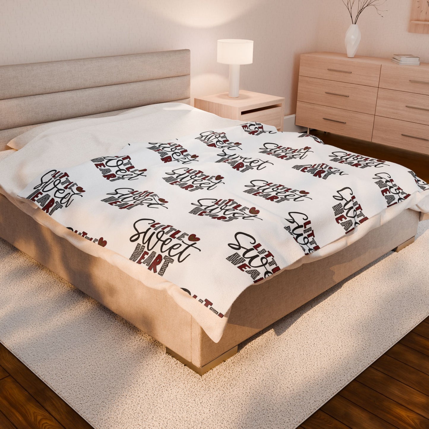 Little Sweet Heart Valentine Plush Blanket