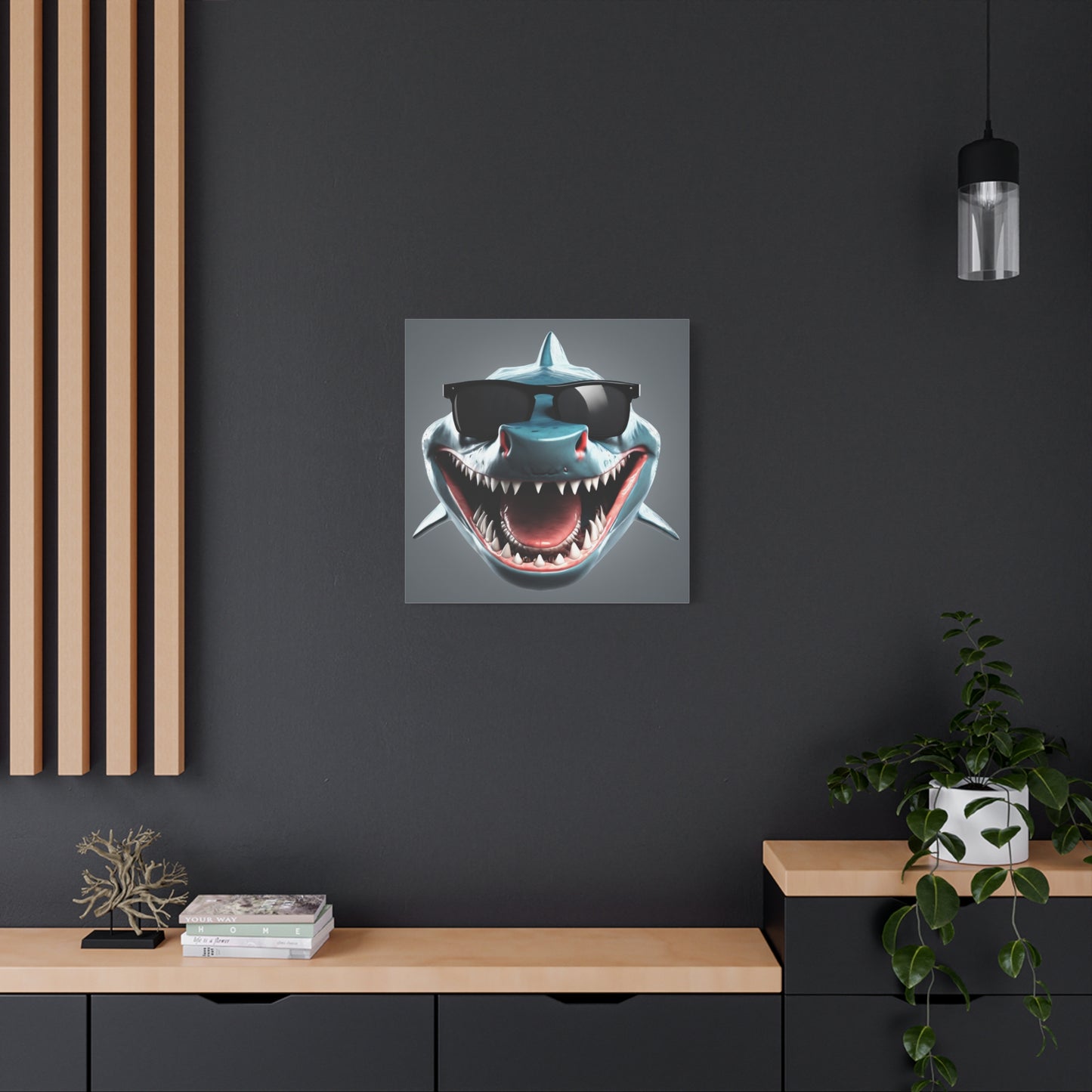 Cool Shark Canvas Art - Stretched Wall Decor for Fun Spaces